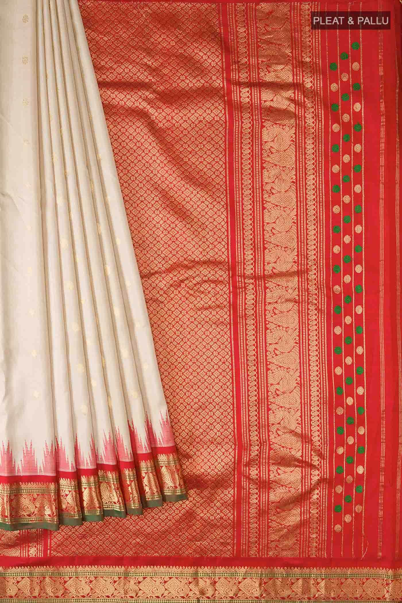 Beige Gadwal Silk Saree