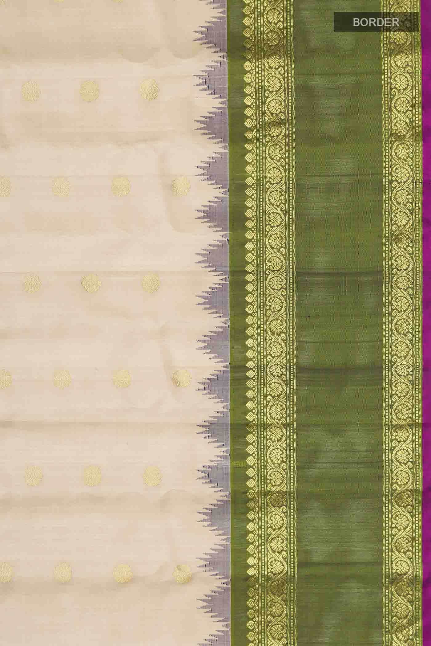 Beige Gadwal Silk Saree