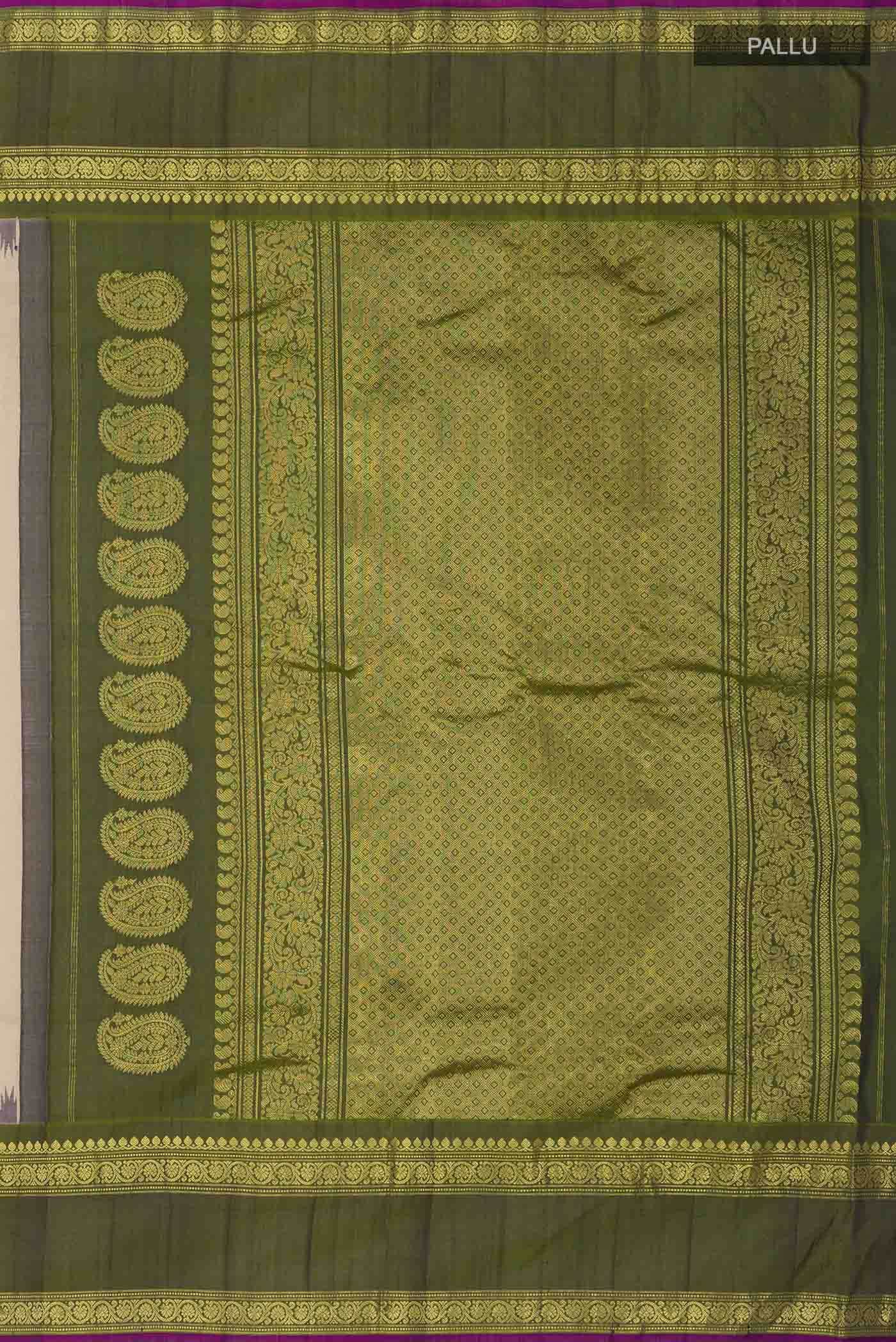 Beige Gadwal Silk Saree