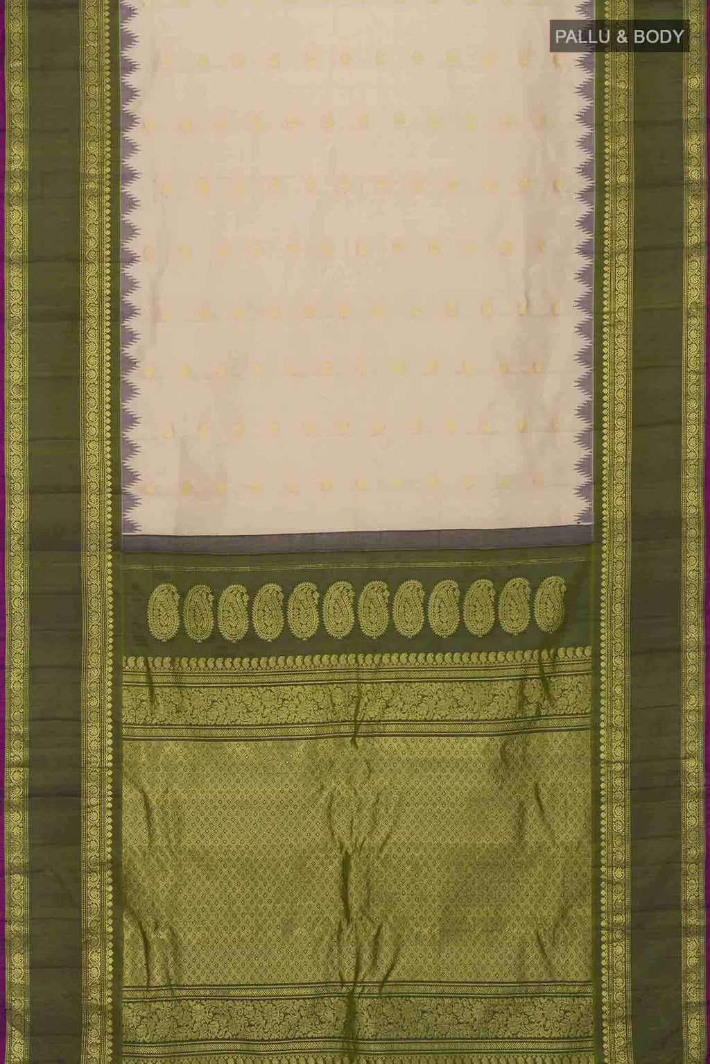 Beige Gadwal Silk Saree