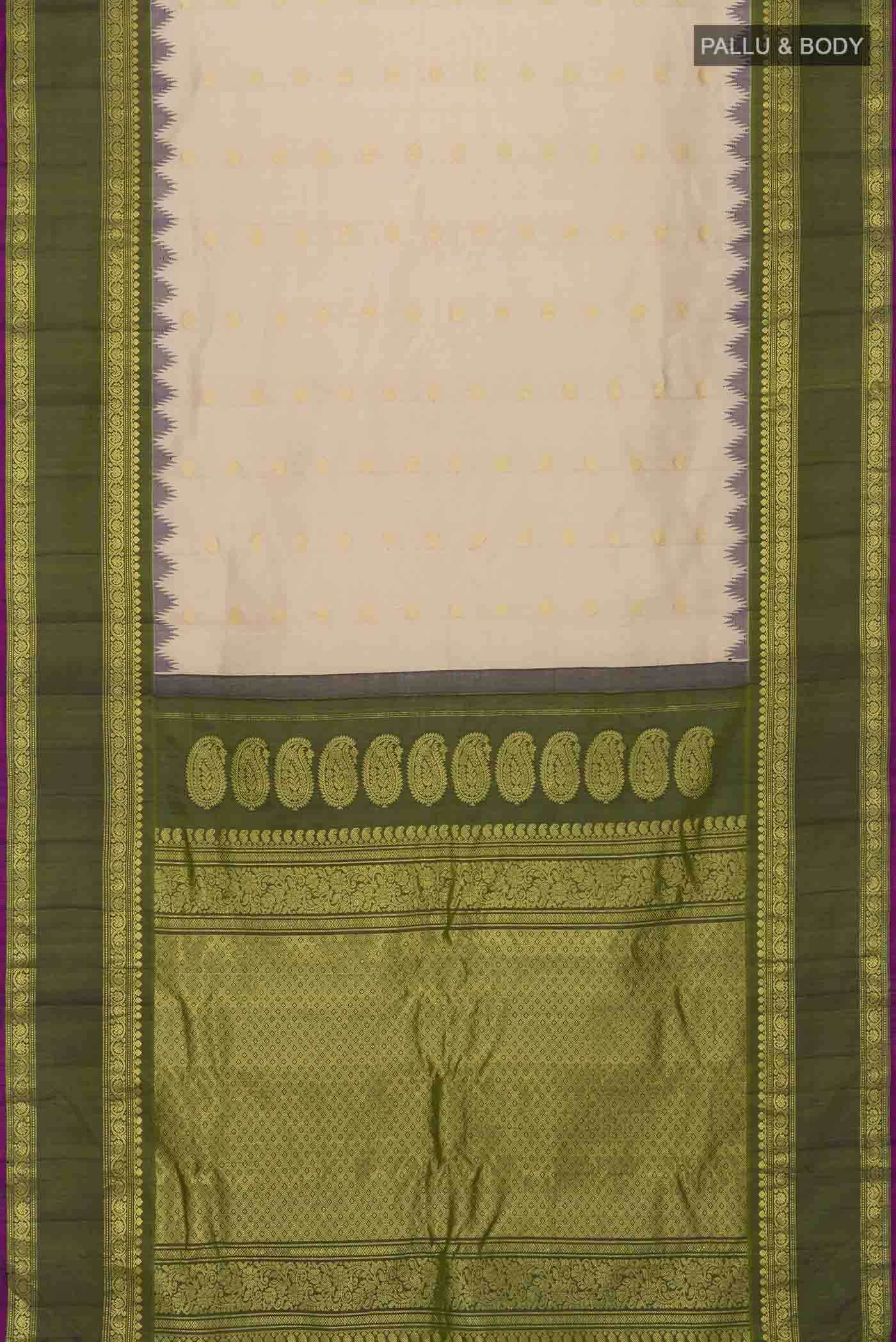 Beige Gadwal Silk Saree