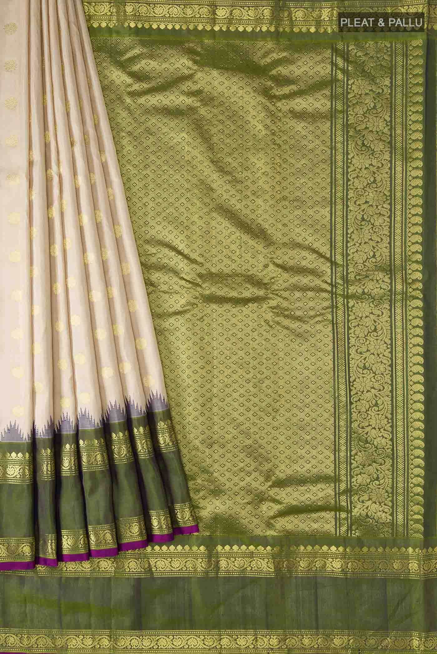 Beige Gadwal Silk Saree