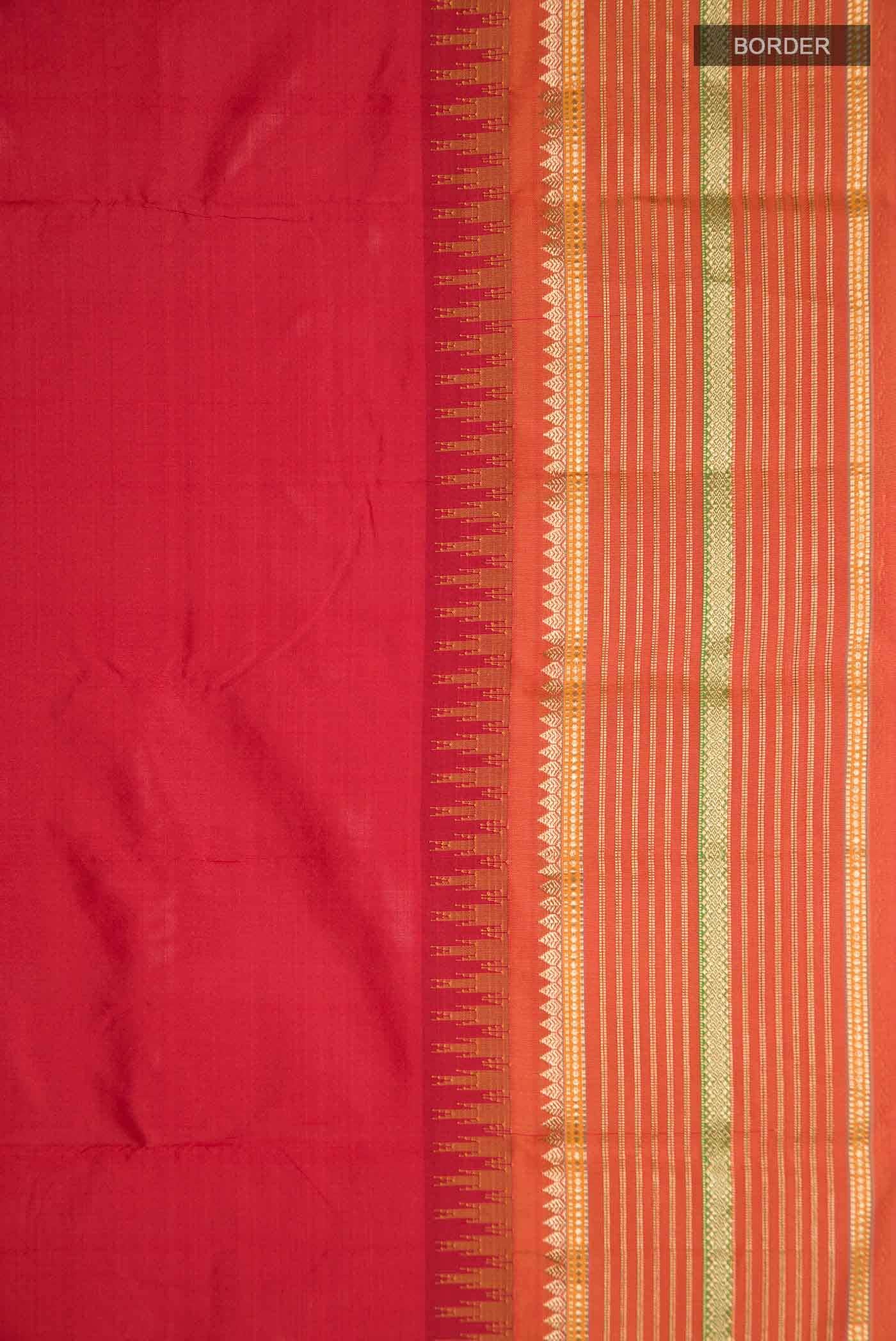 Red Dual Tone Bangalore Silk - kadyal Saree