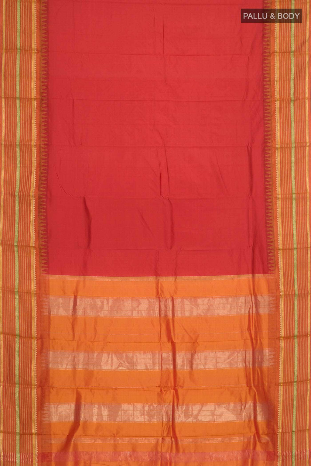 Red Dual Tone Bangalore Silk - kadyal Saree