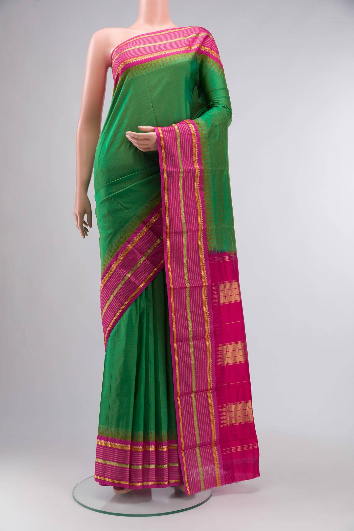 Green Bangalore Silk - kadyal Saree