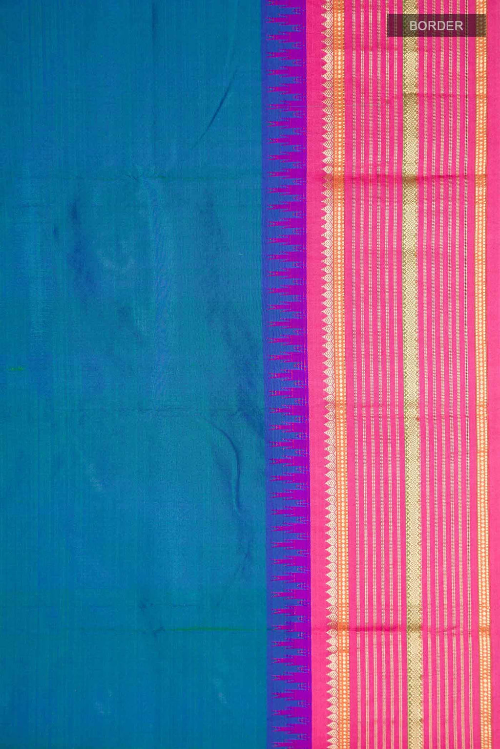 Blue with Green Dual Tone Bangalore Silk - kadyal Saree