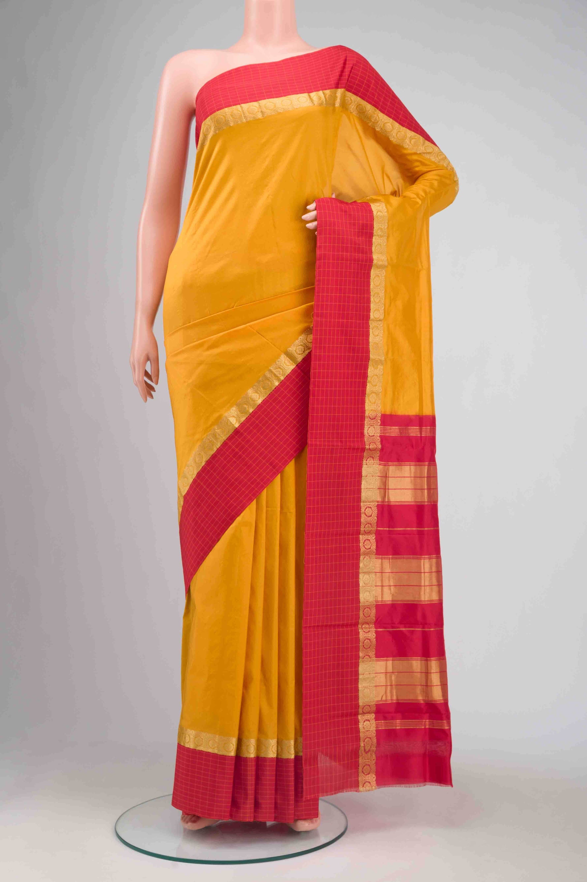 Yellow Bangalore Silk - kadyal Saree