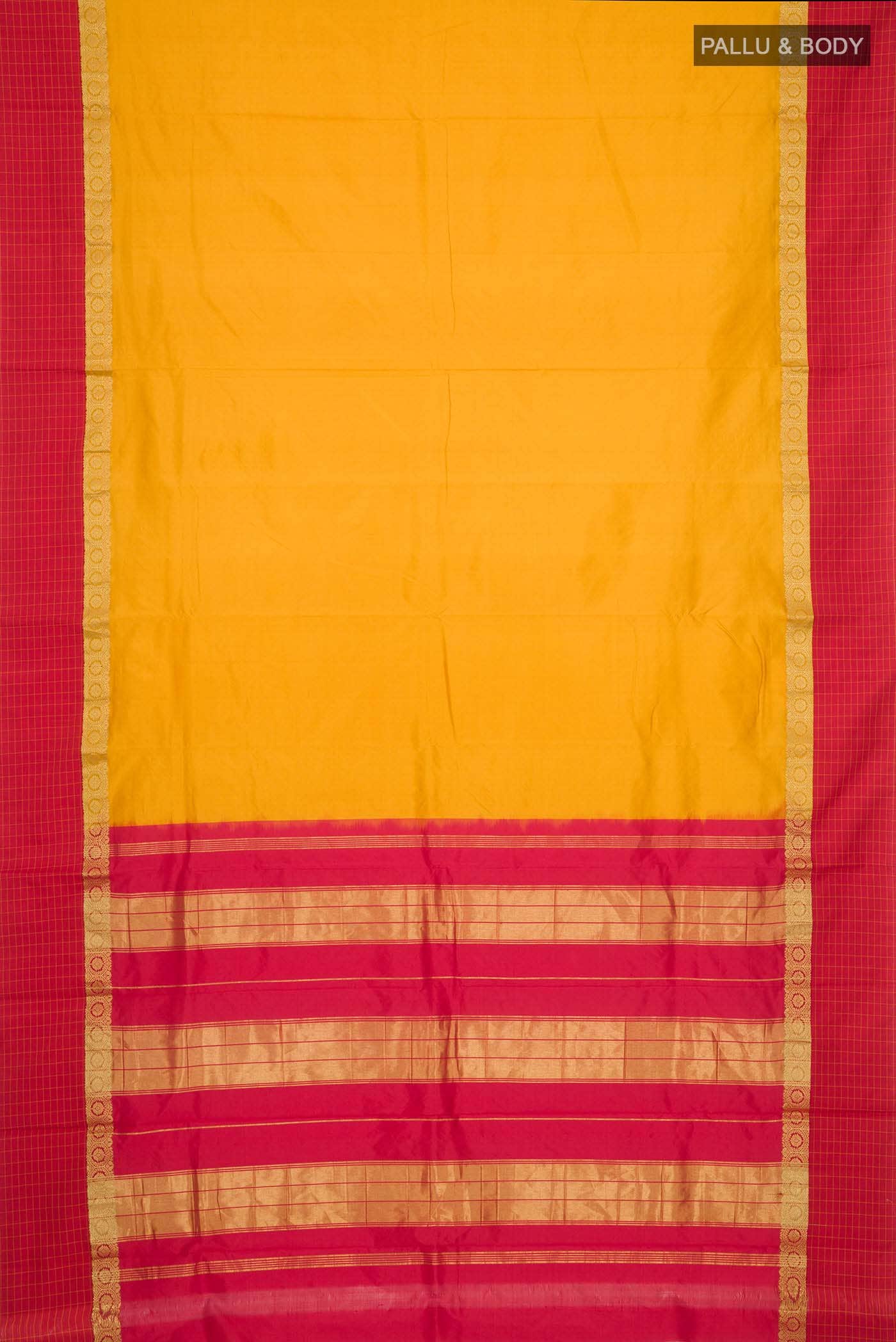 Yellow Bangalore Silk - kadyal Saree