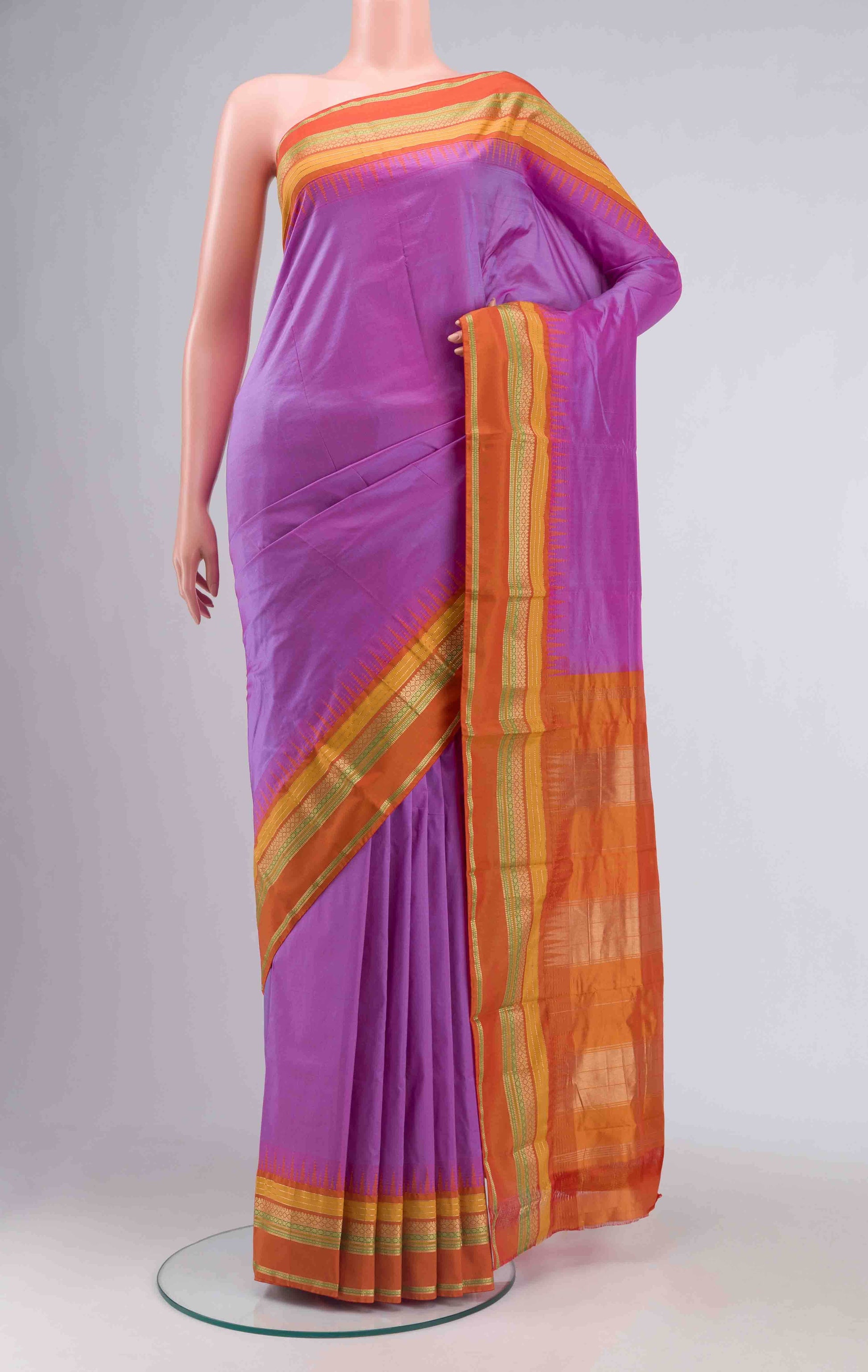 Lavender Bangalore Silk Saree