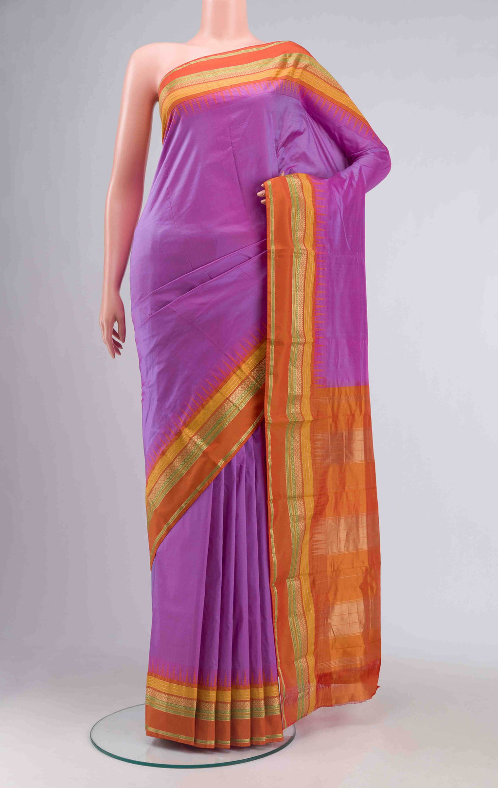 Lavender Bangalore Silk Saree