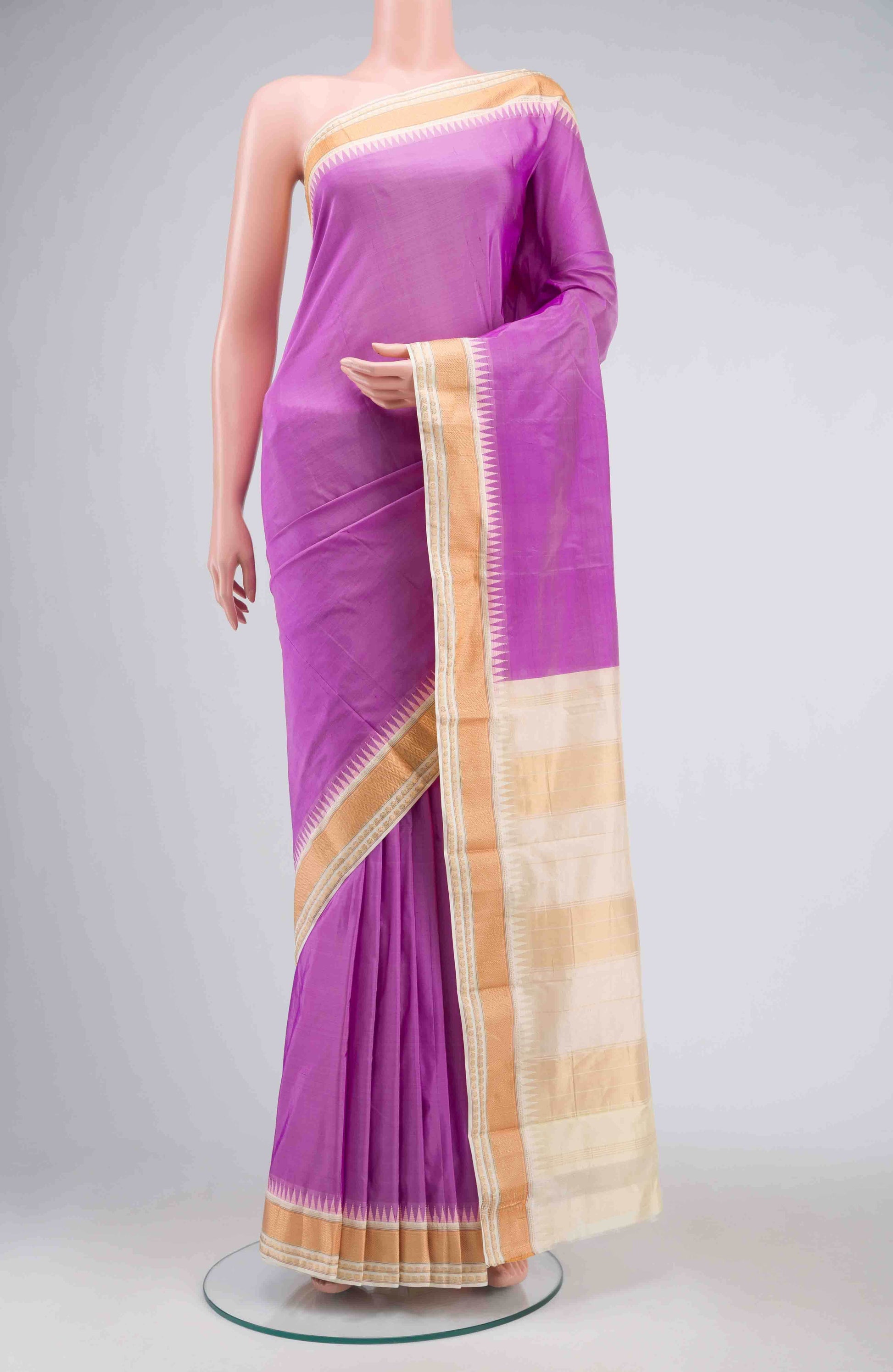 Purple Bangalore Silk - kadyal Saree