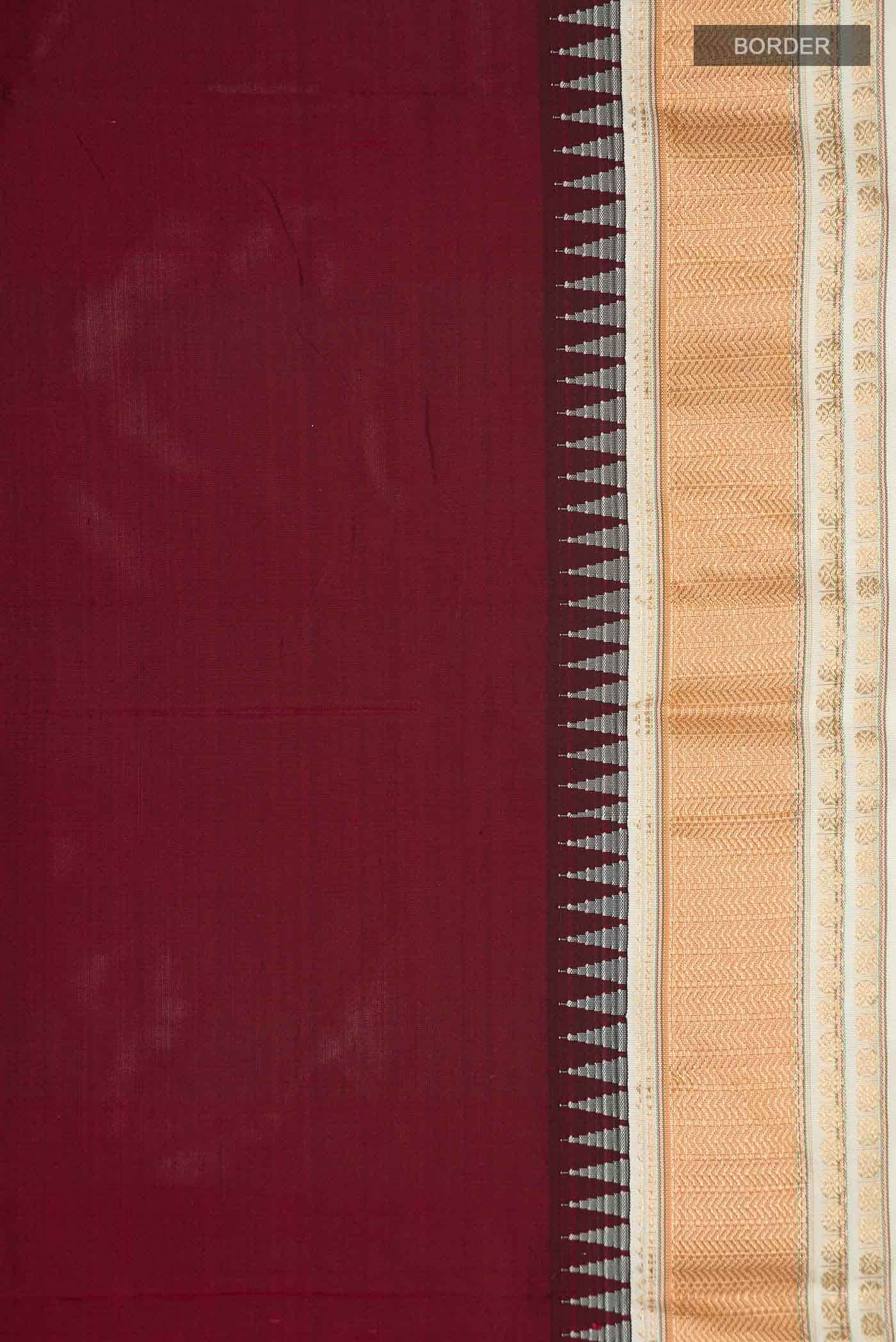 Maroon Bangalore Silk - kadyal Saree