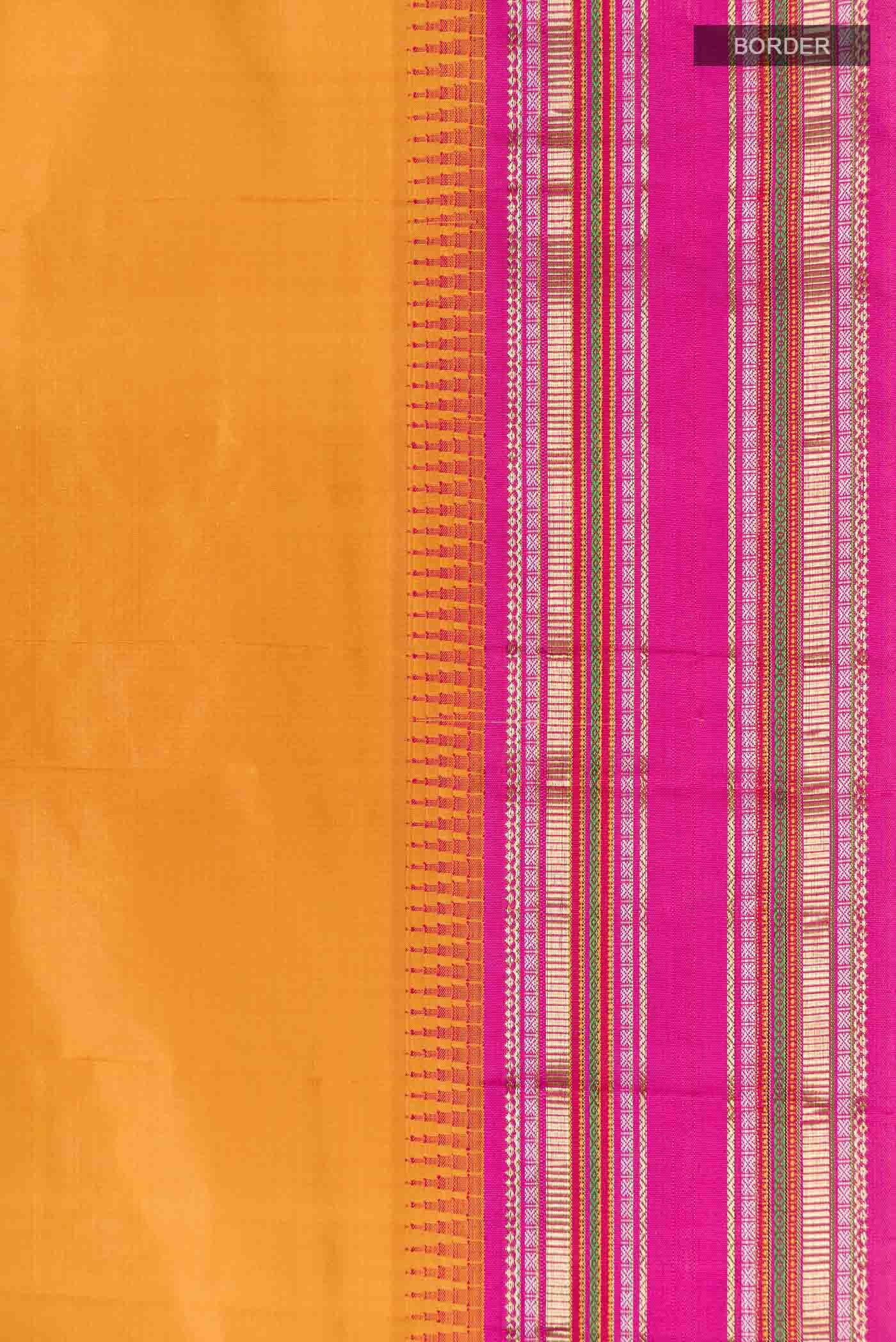 Mustard Bangalore Silk Saree