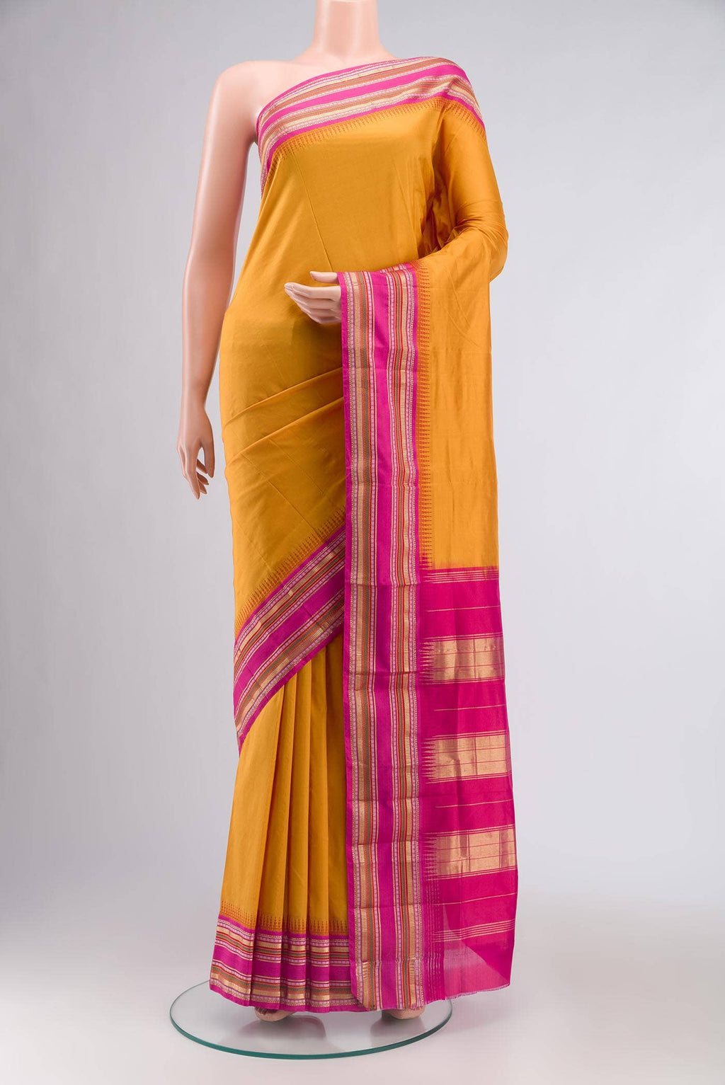 Mustard Bangalore Silk Saree