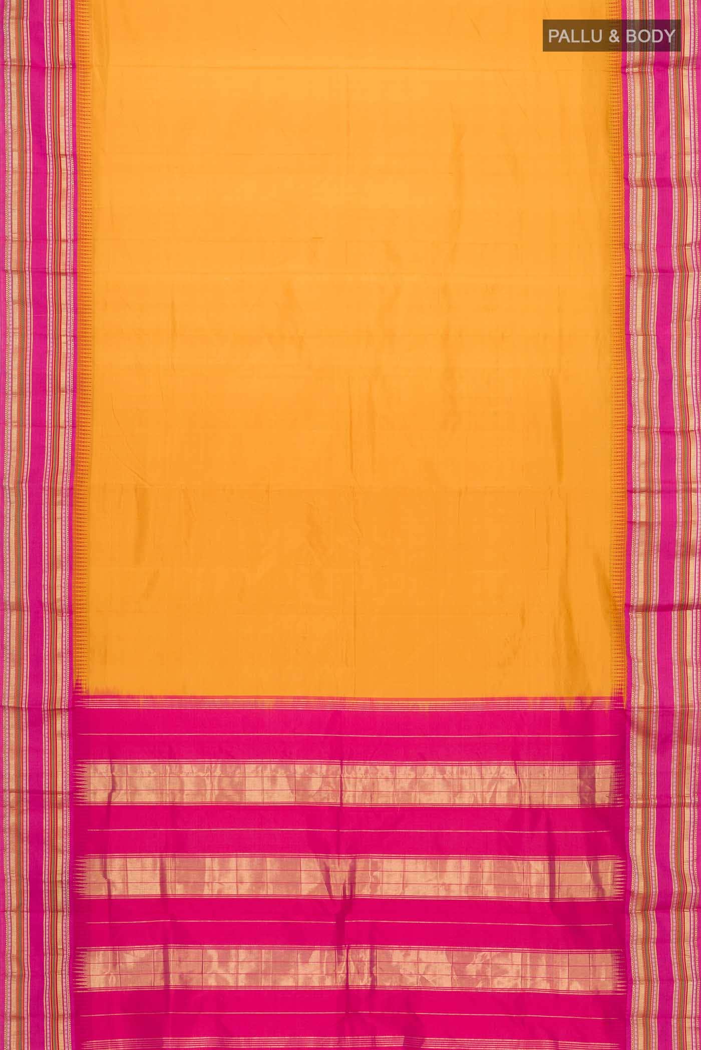 Mustard Bangalore Silk Saree