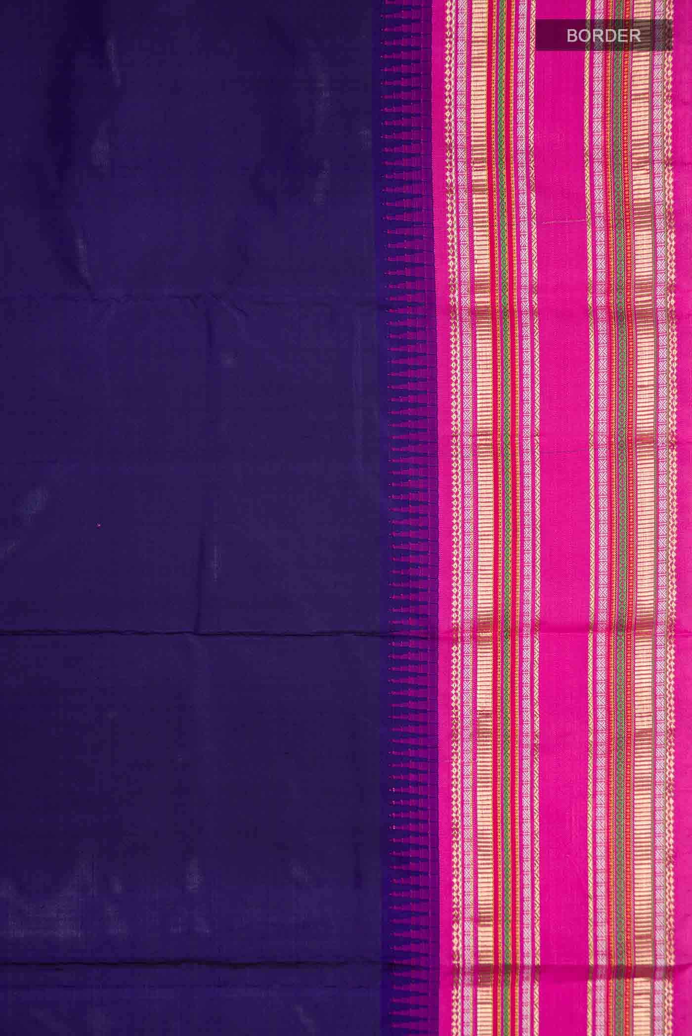 Navy Blue Bangalore Silk - kadyal Saree