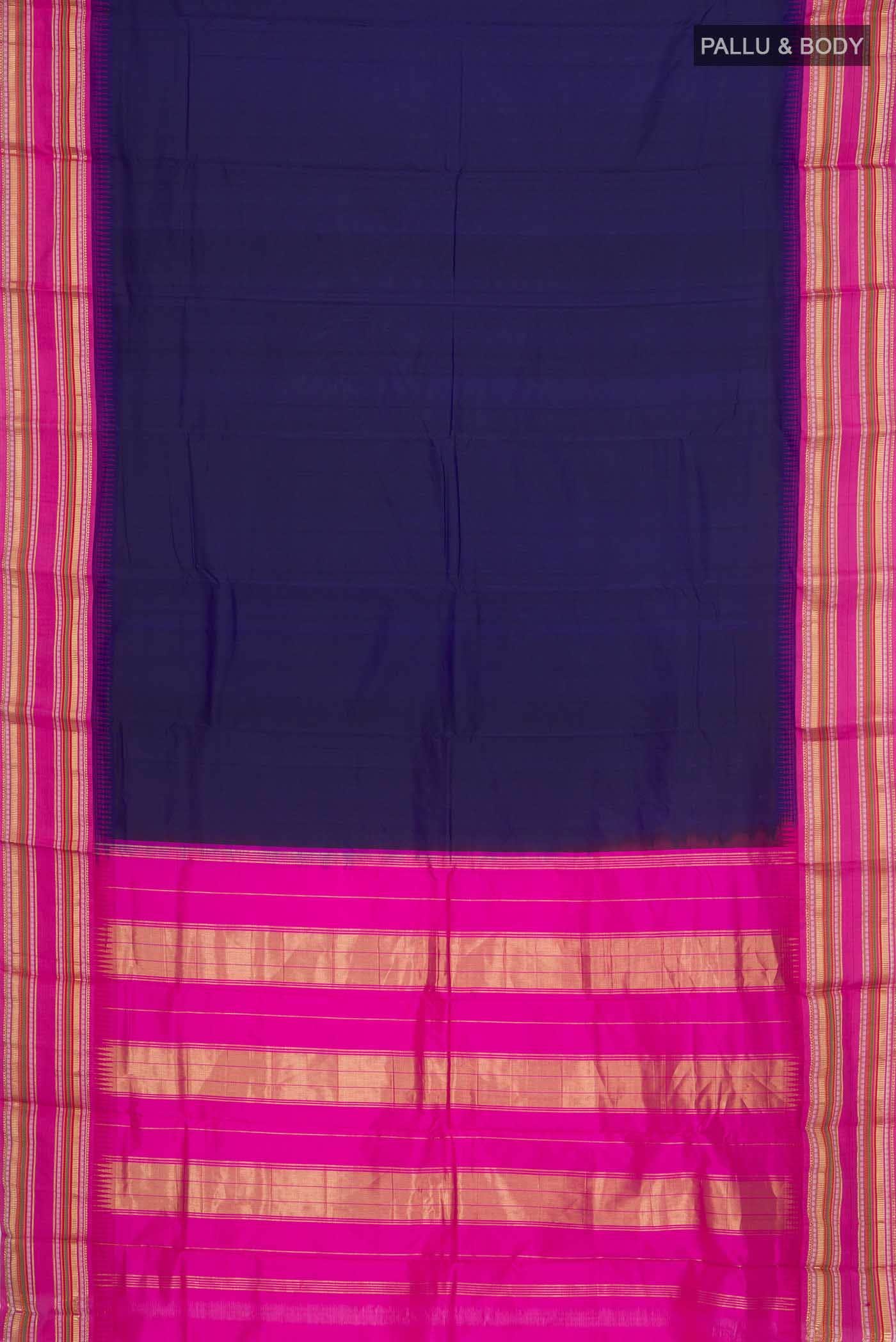 Navy Blue Bangalore Silk - kadyal Saree