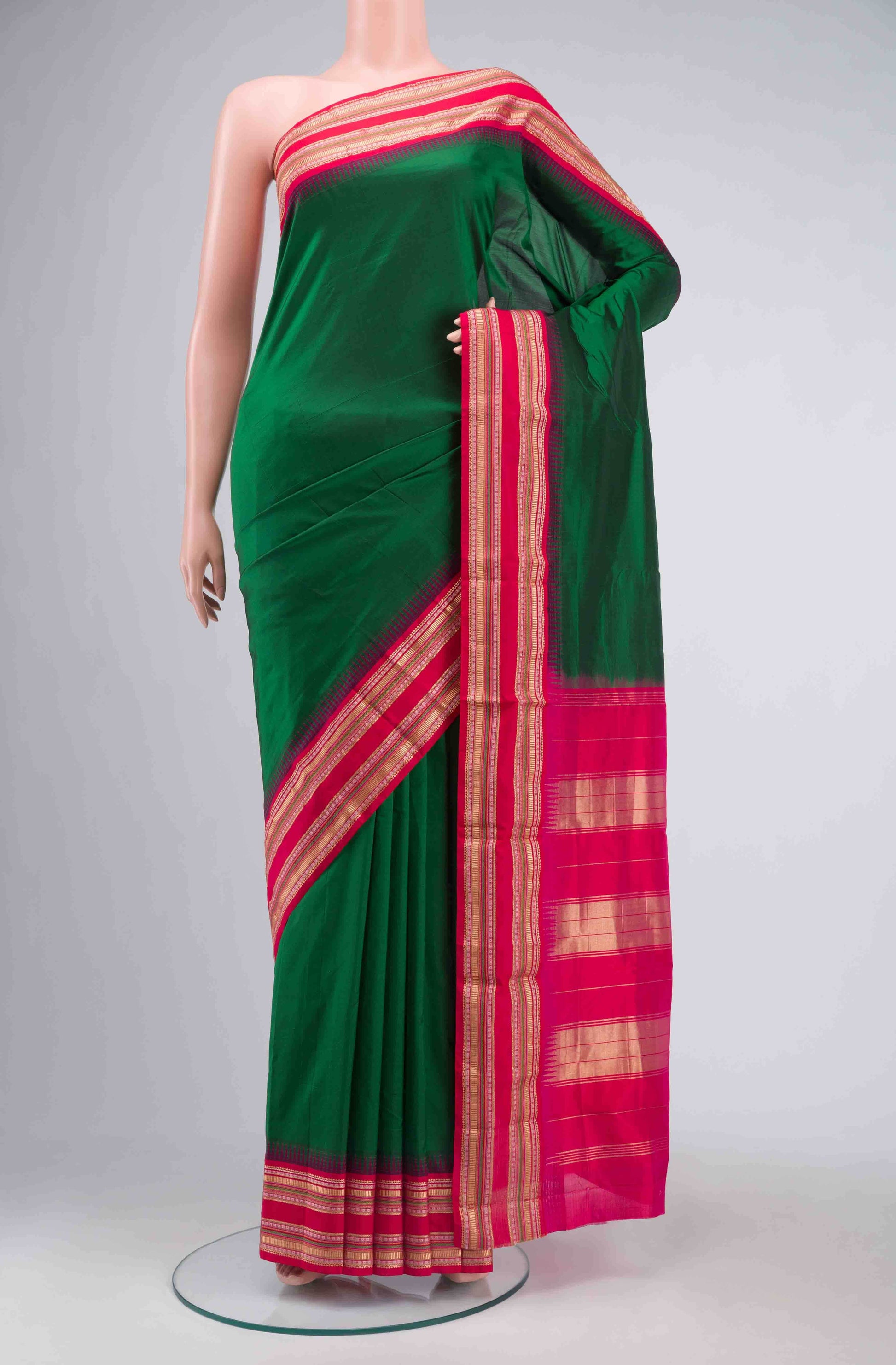 Green Bangalore Silk - kadyal Saree
