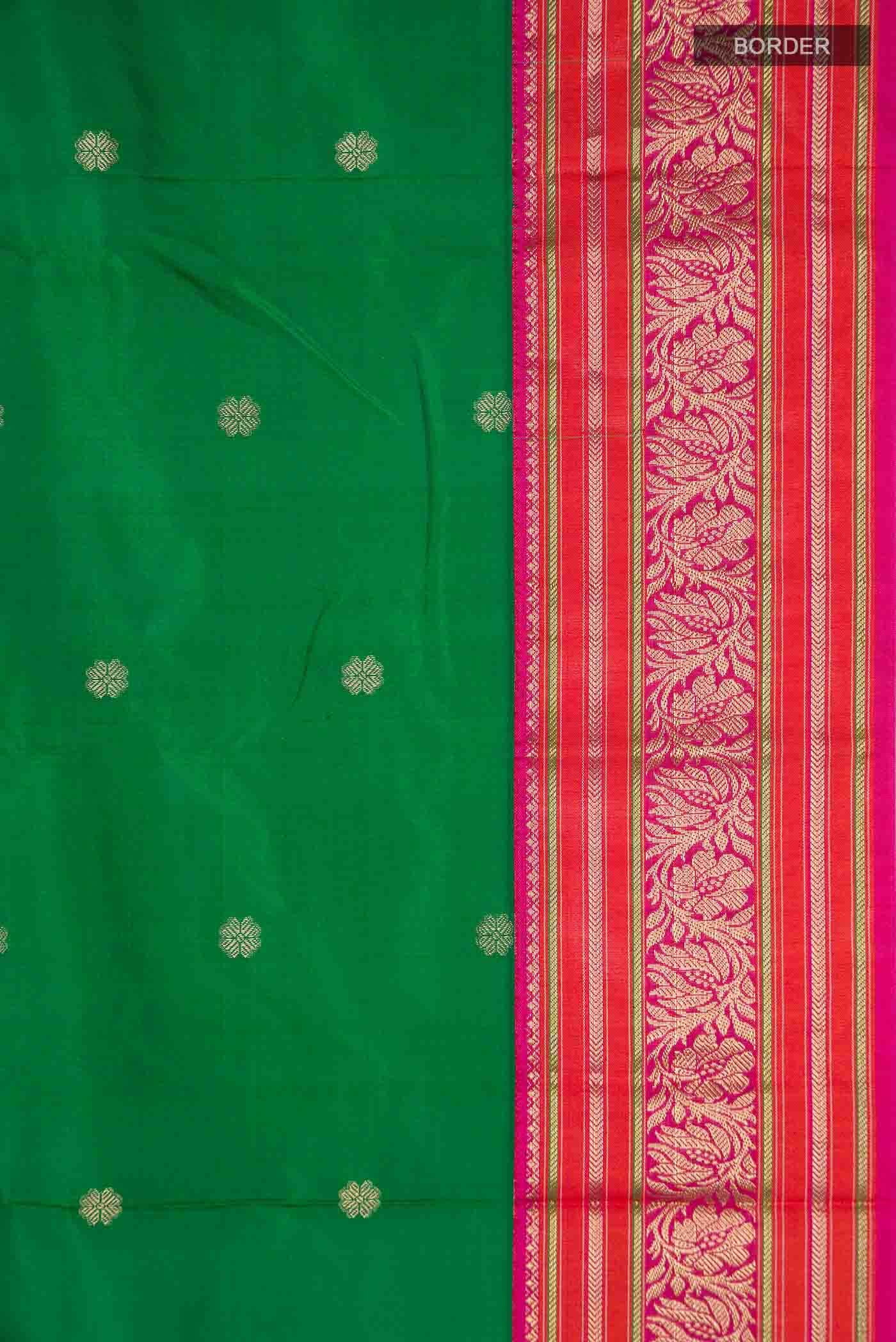 Green Bangalore Silk - kadyal Saree
