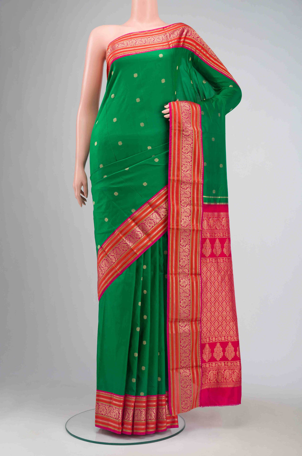 Green Bangalore Silk - kadyal Saree