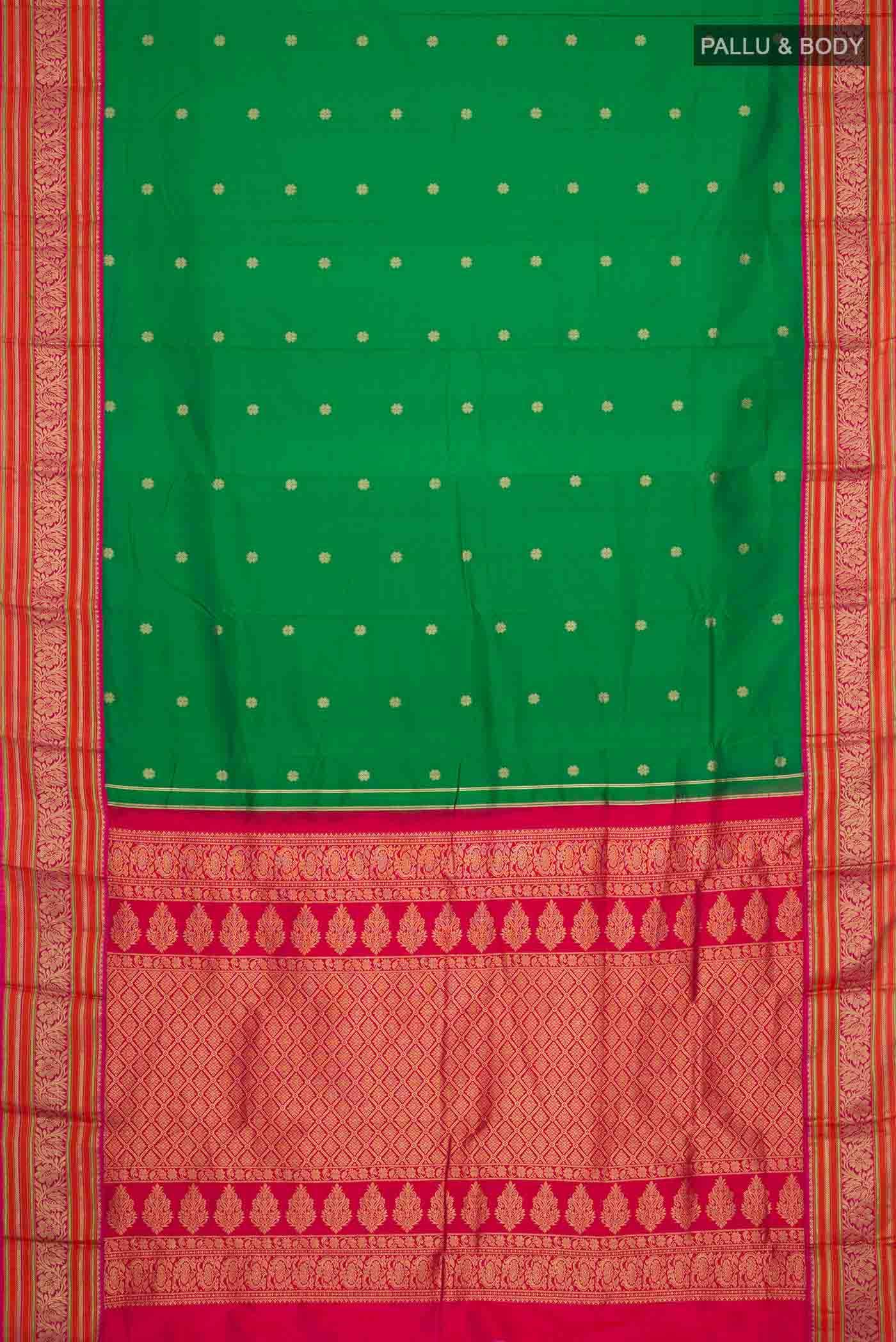 Green Bangalore Silk - kadyal Saree
