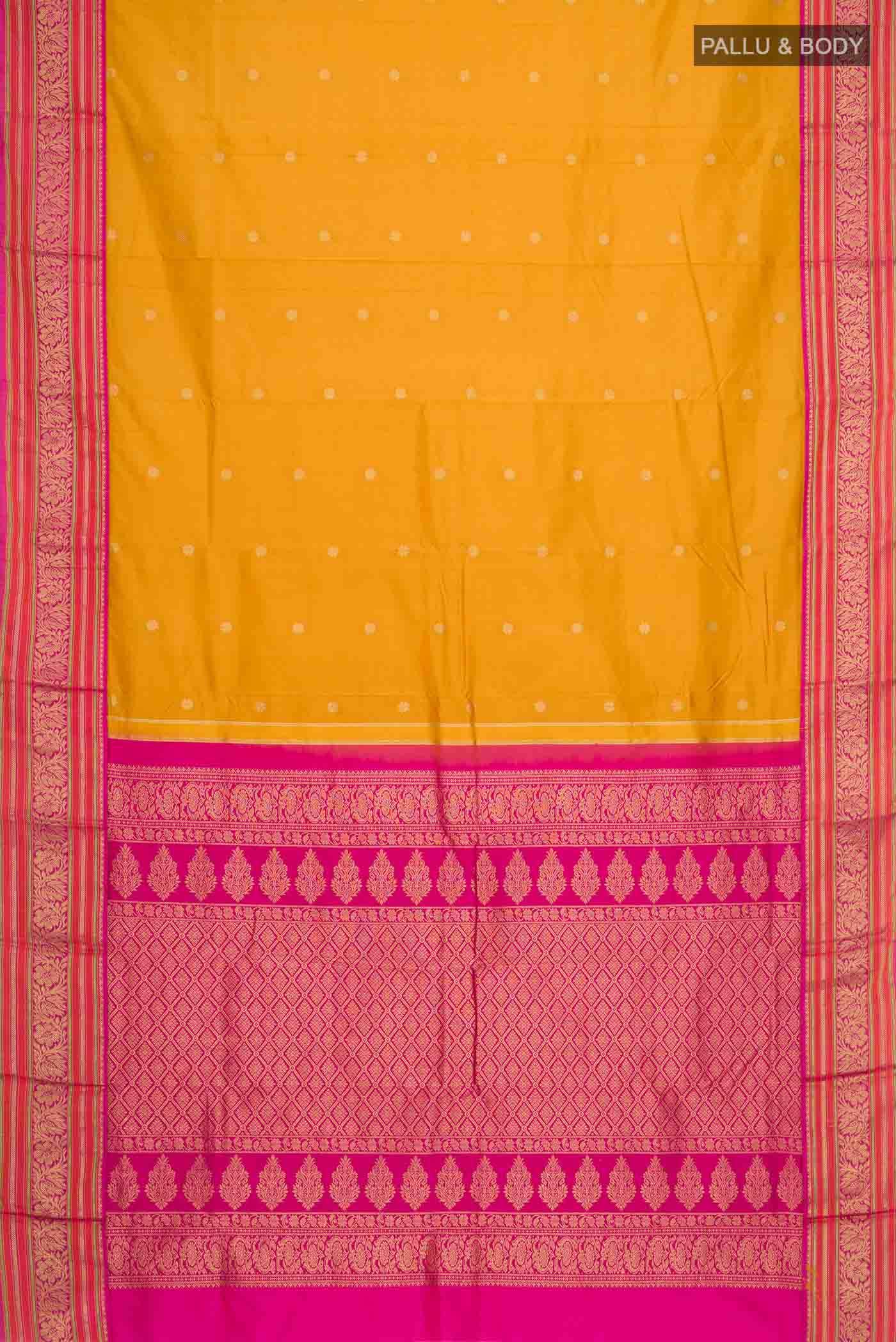 Mustard Bangalore Silk - kadyal Saree