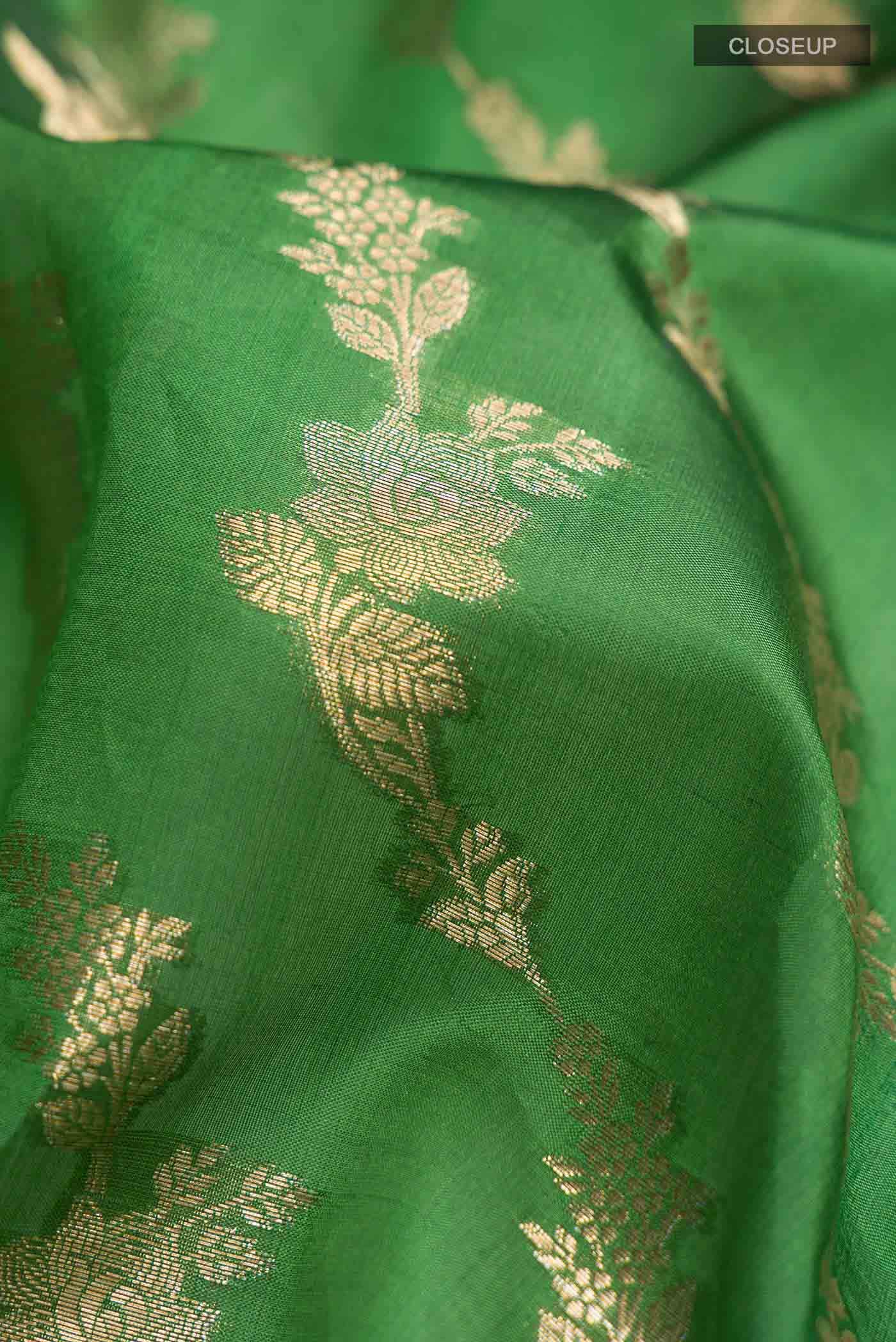 Green Banarasi Silk Saree