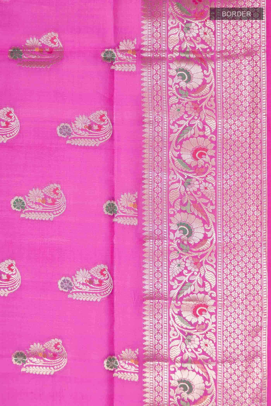 Pink Banarasi Raw Silk Saree