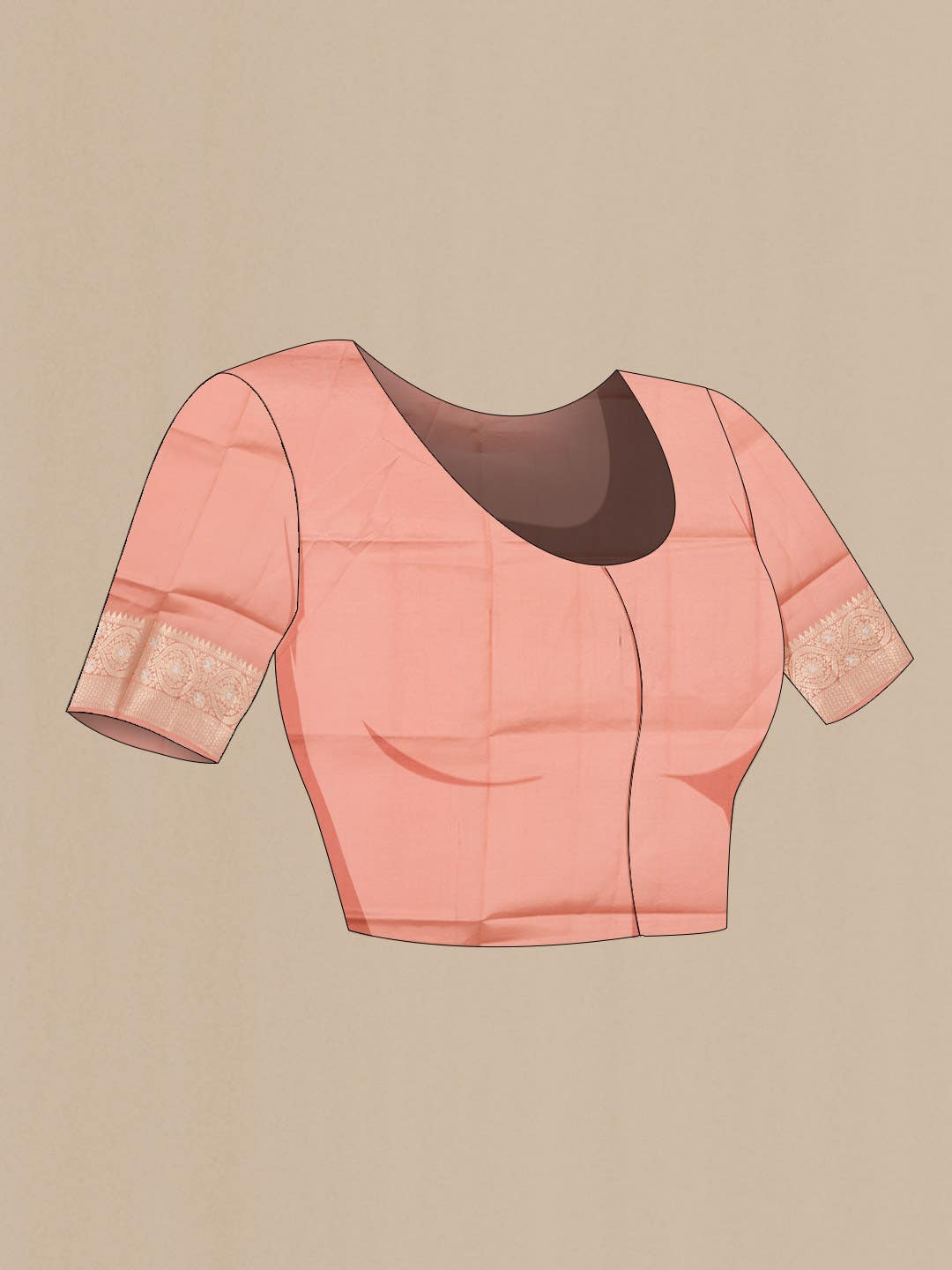 Peach Banarasi Raw Silk Saree