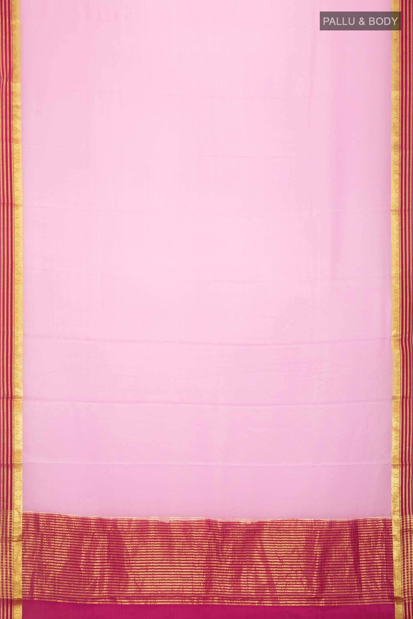 Pink Crepe Saree