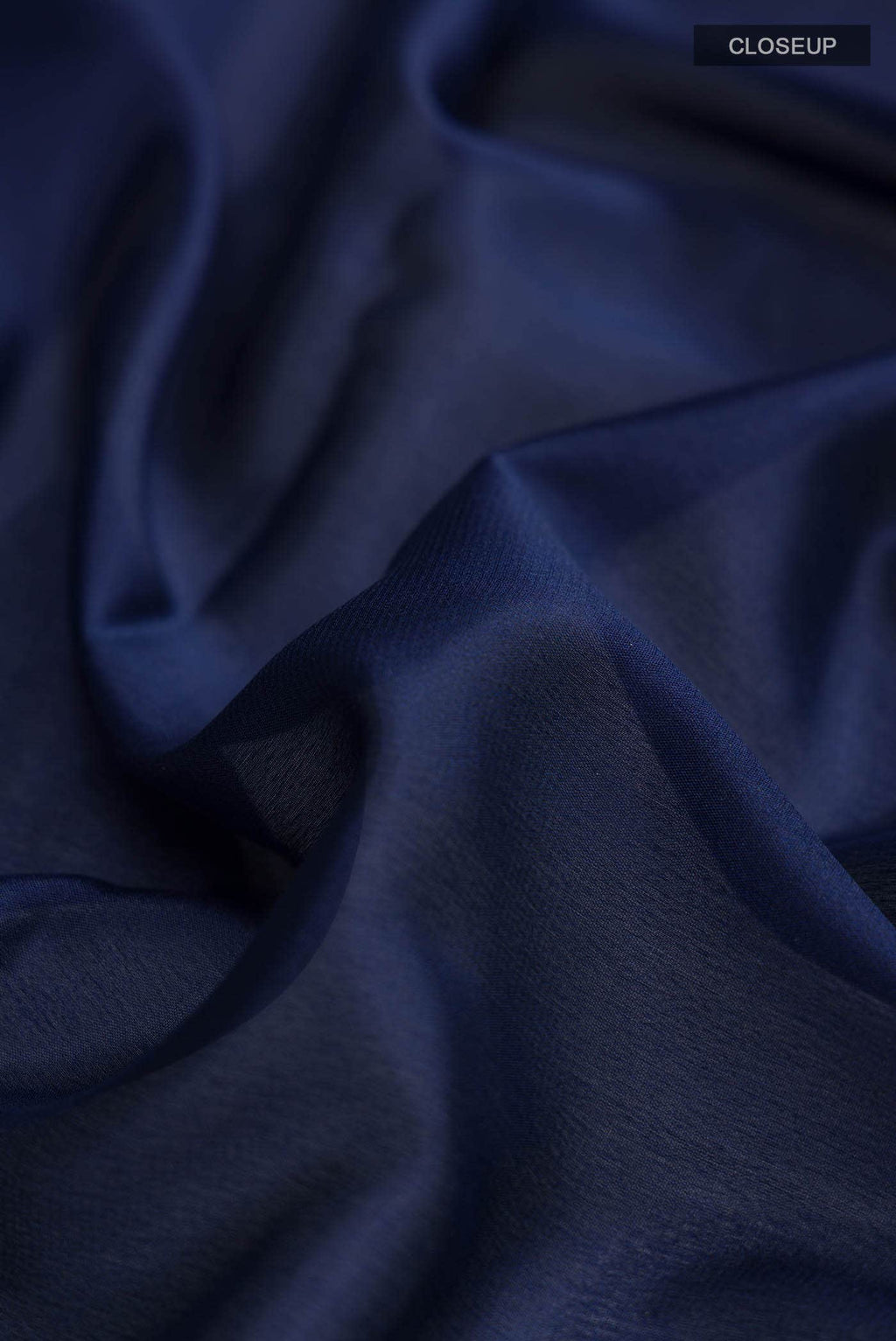 Navy Blue Mysore Crepe Saree