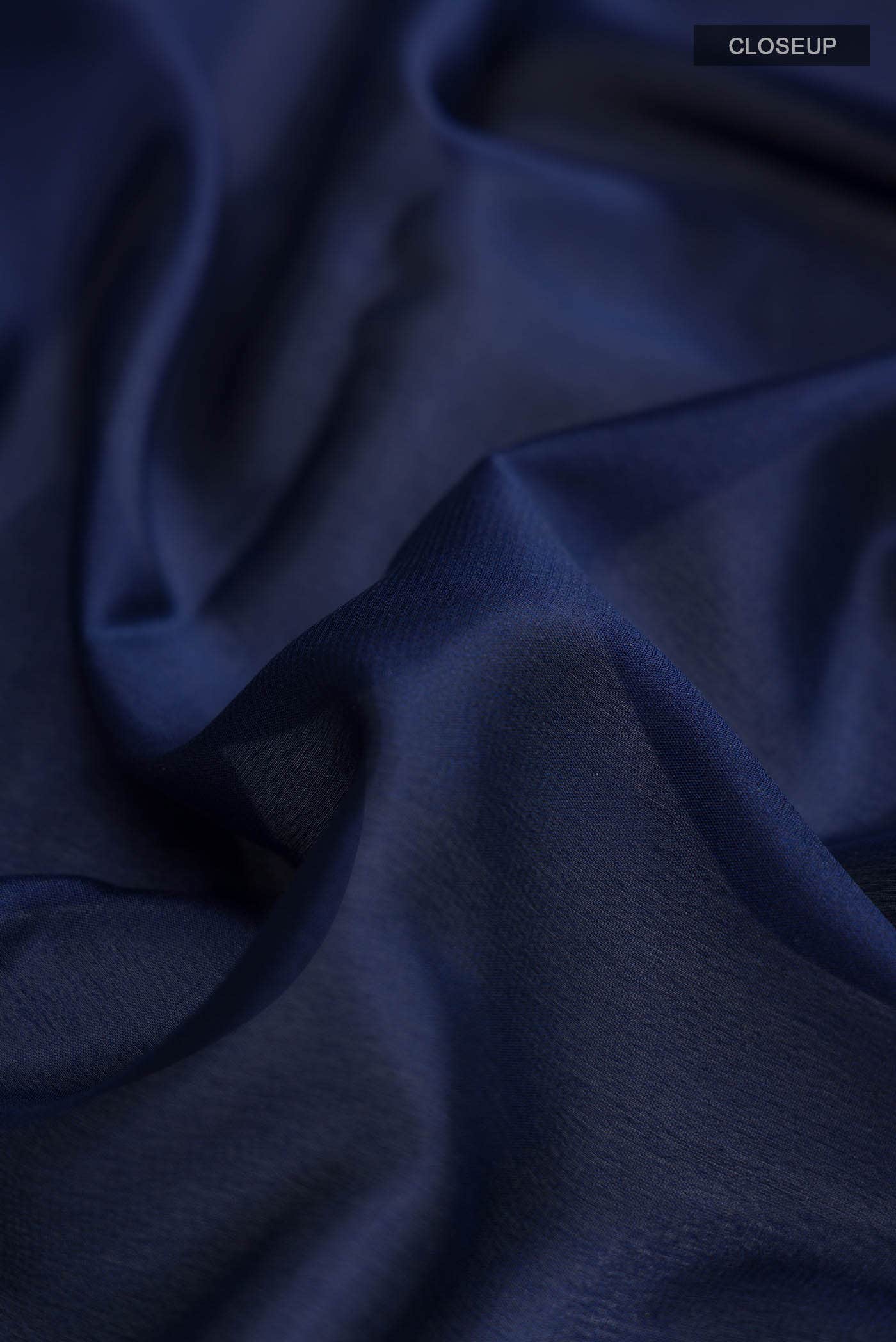 Navy Blue Mysore Crepe Saree