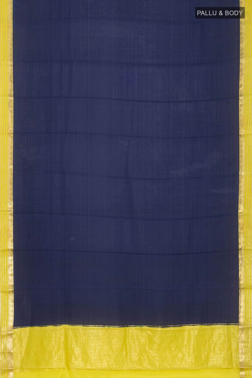 Navy Blue Mysore Crepe Saree