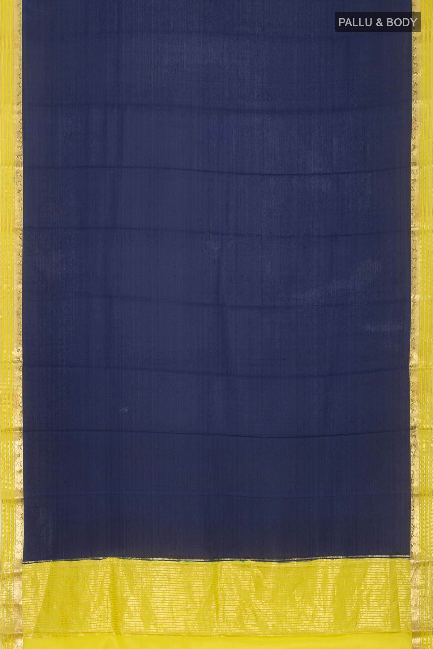 Navy Blue Mysore Crepe Saree