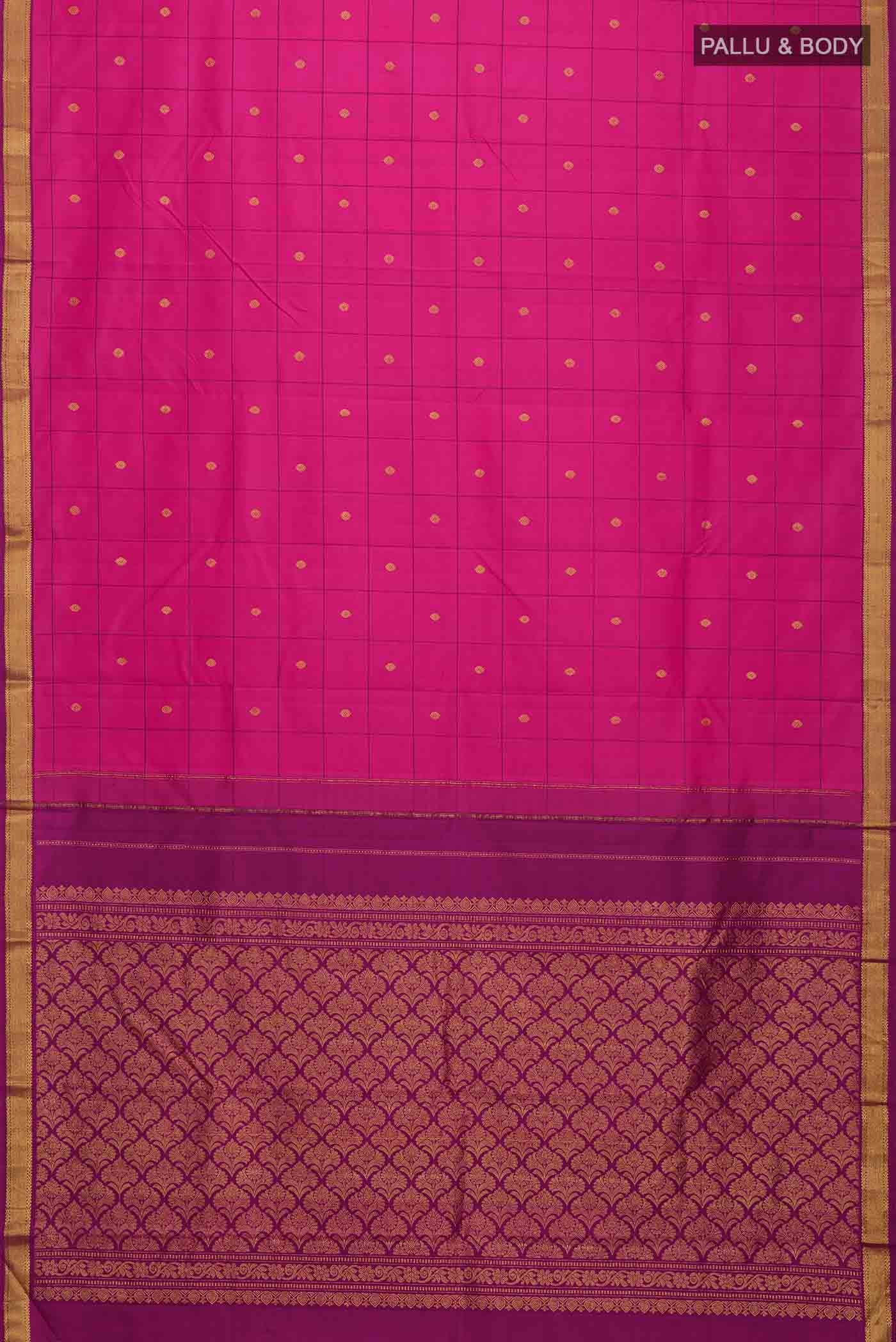 Pure Silk Pure Zari Pink Kanchipuram Saree