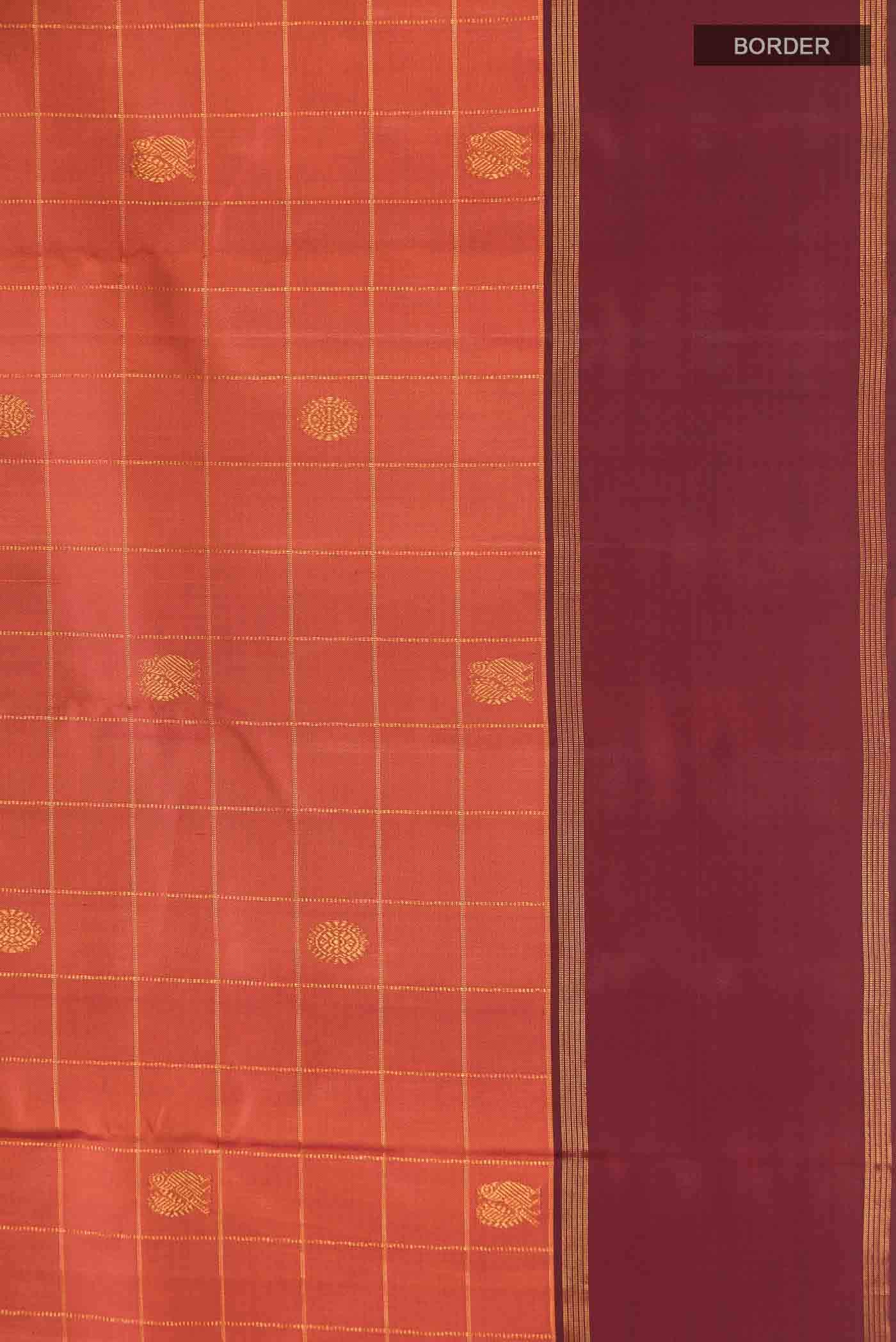 Orange Kanchipuram Silk Saree