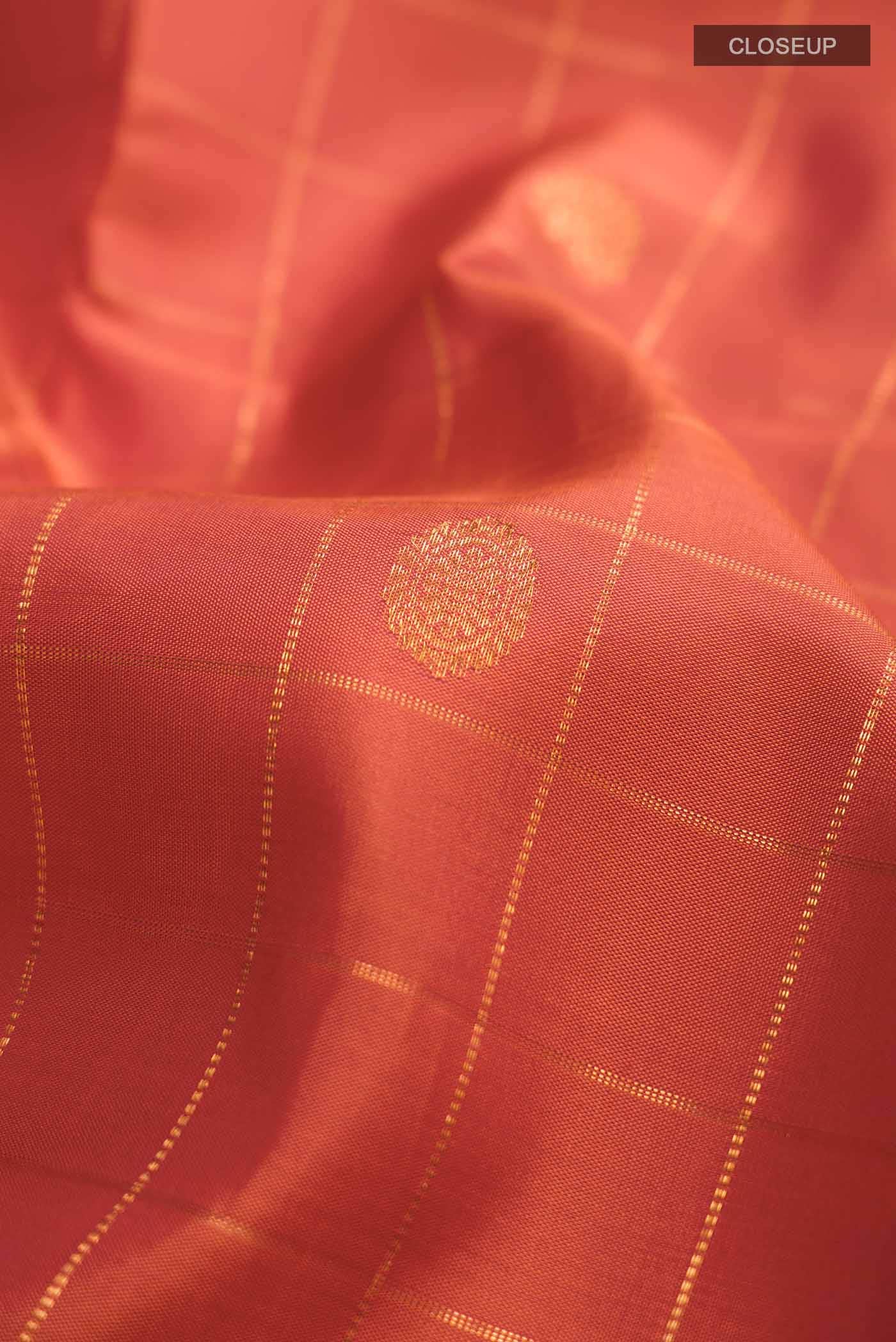 Orange Kanchipuram Silk Saree