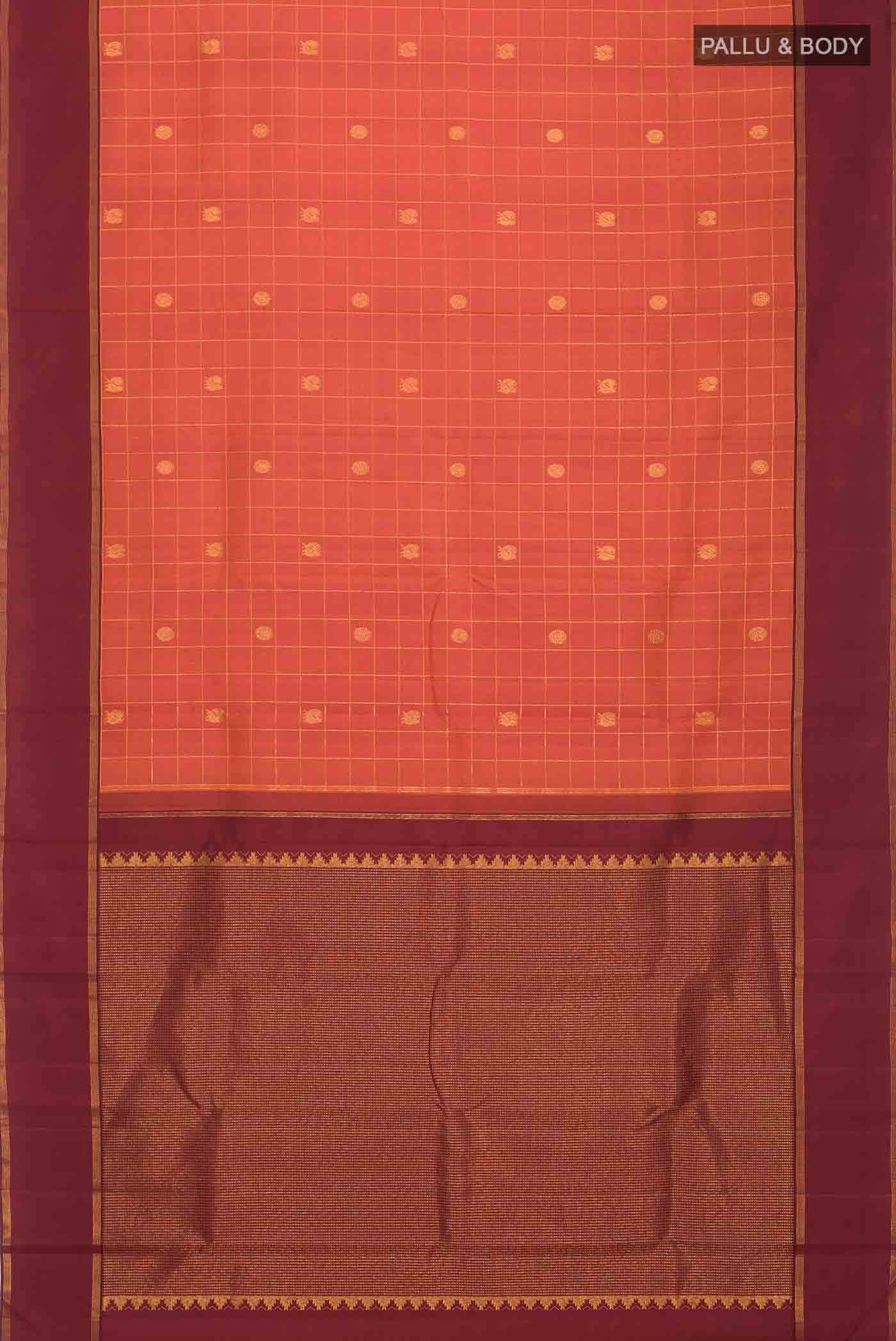 Orange Kanchipuram Silk Saree