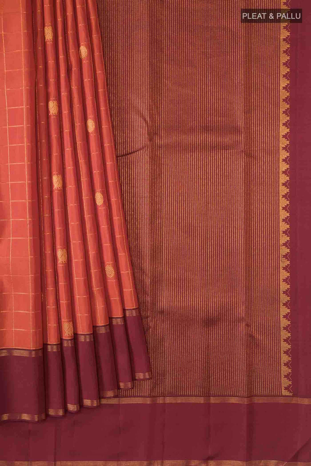 Orange Kanchipuram Silk Saree
