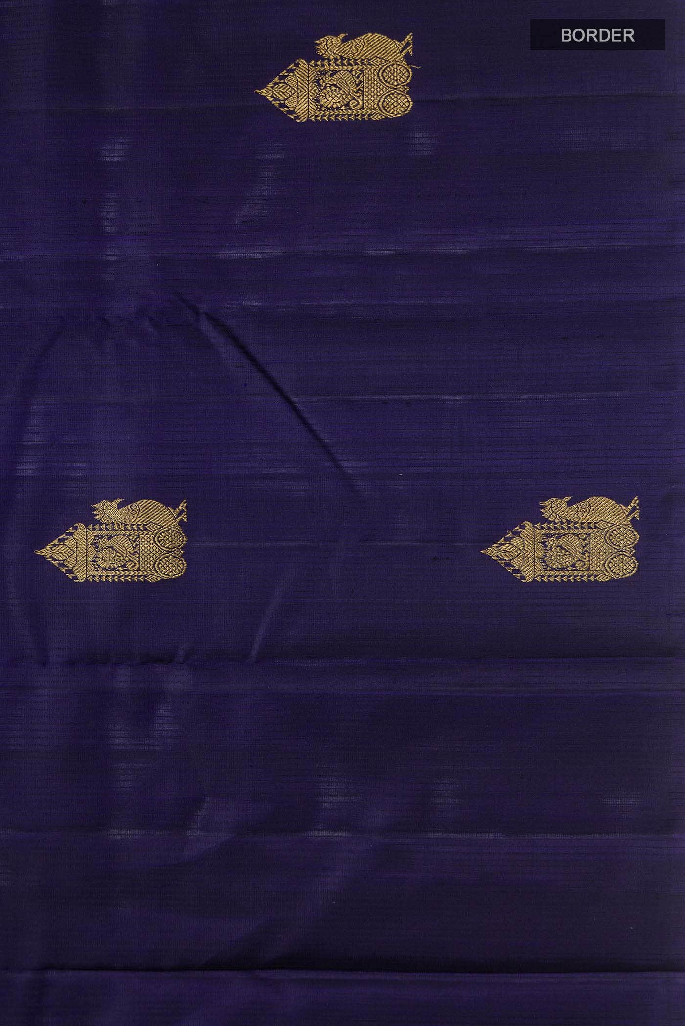 Pure Silk Pure Zari Navy Blue Kanchipuram Saree