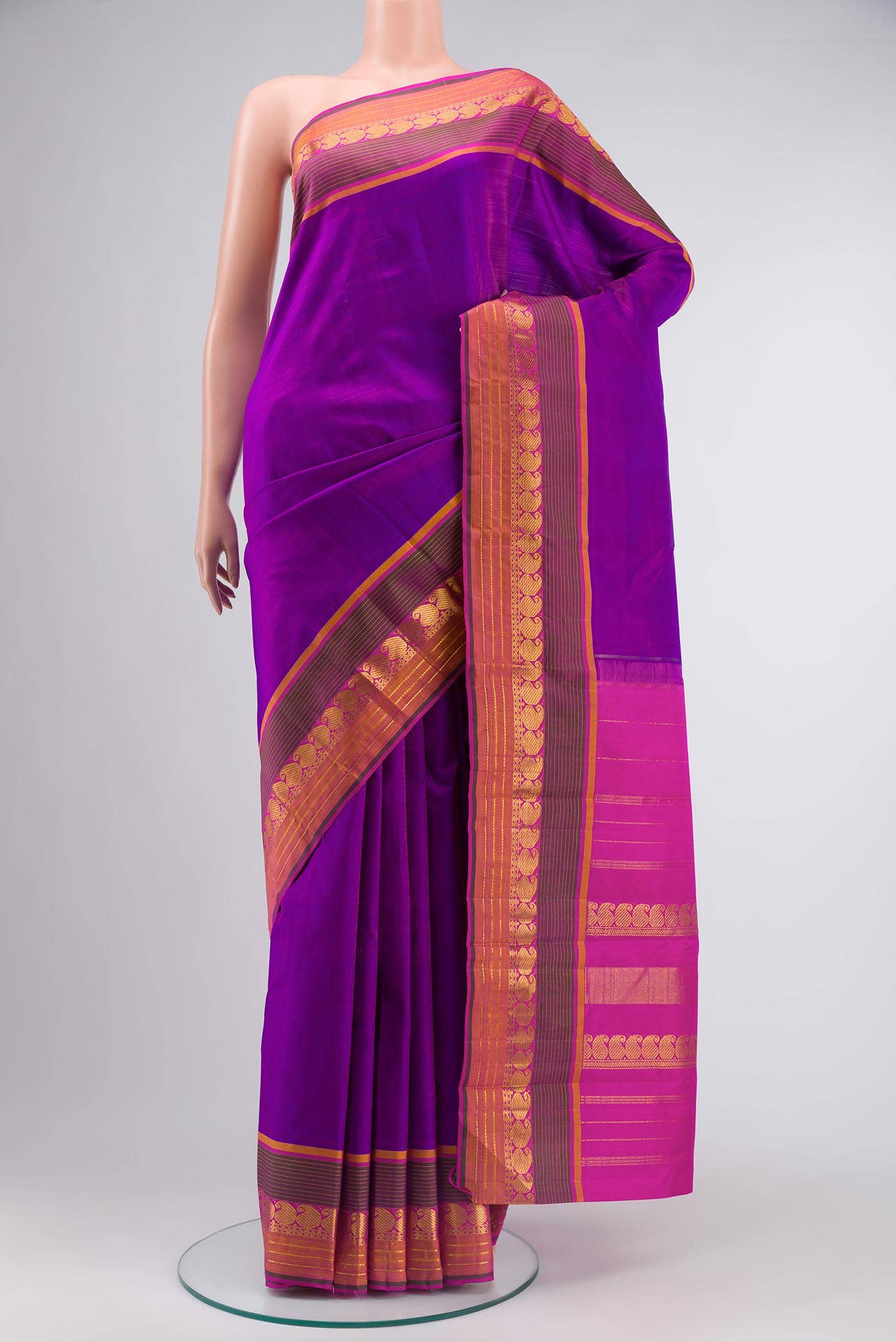 Purple Kanchipuram Silk Saree