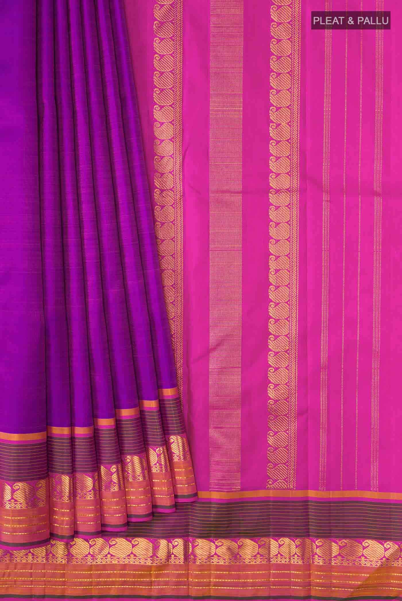 Purple Kanchipuram Silk Saree