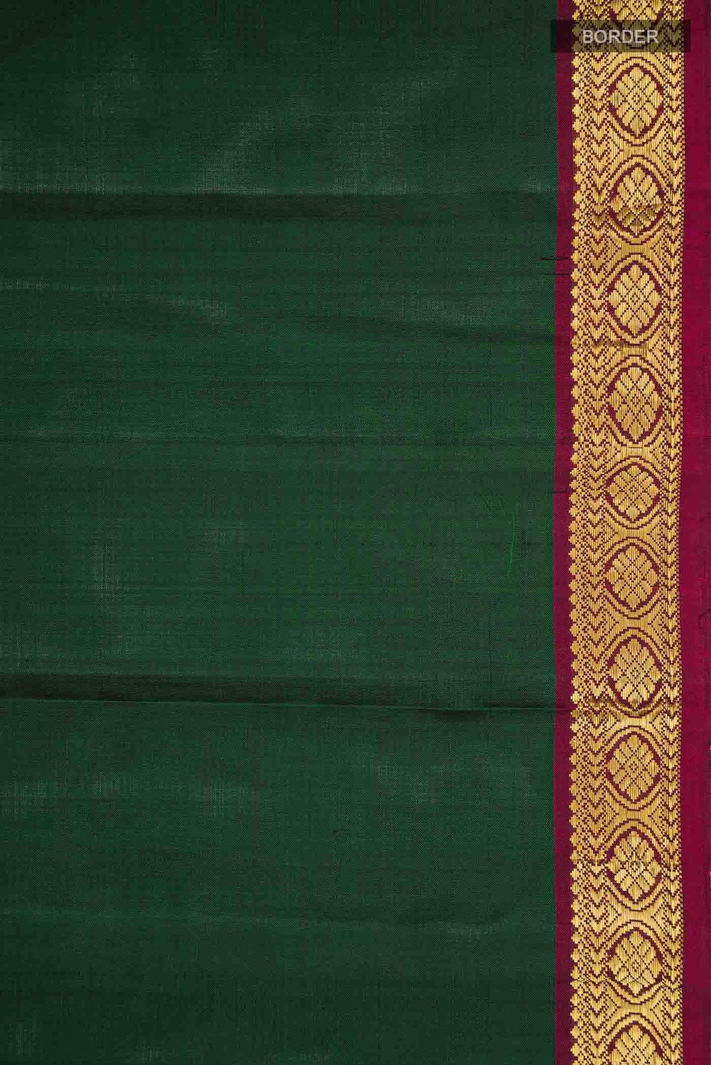 Bottle Green Kanchipuram Silk Saree
