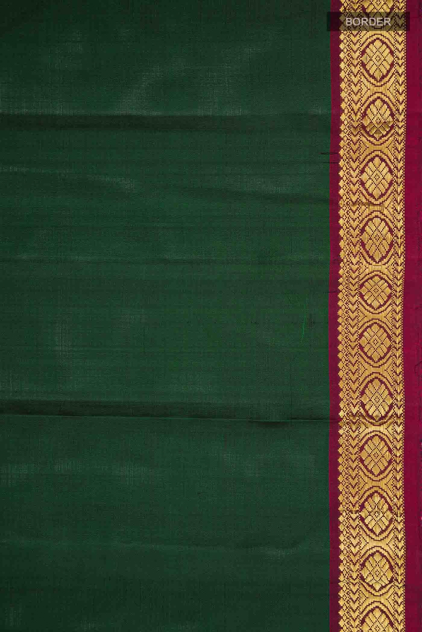 Bottle Green Kanchipuram Silk Saree