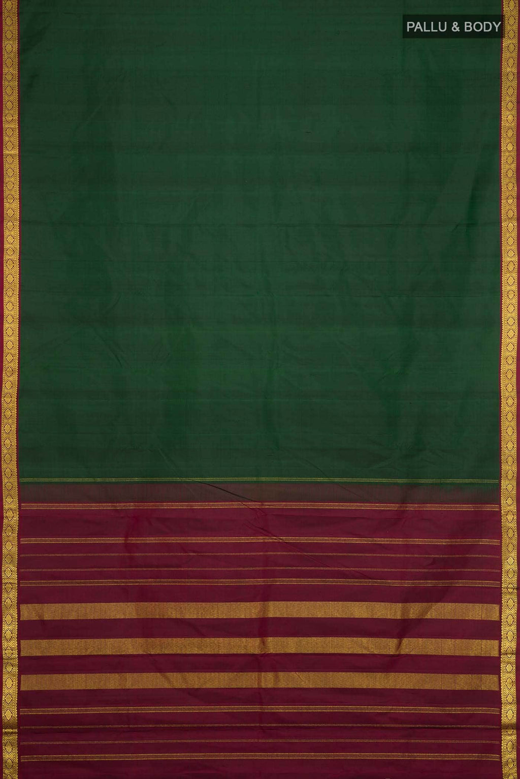 Bottle Green Kanchipuram Silk Saree