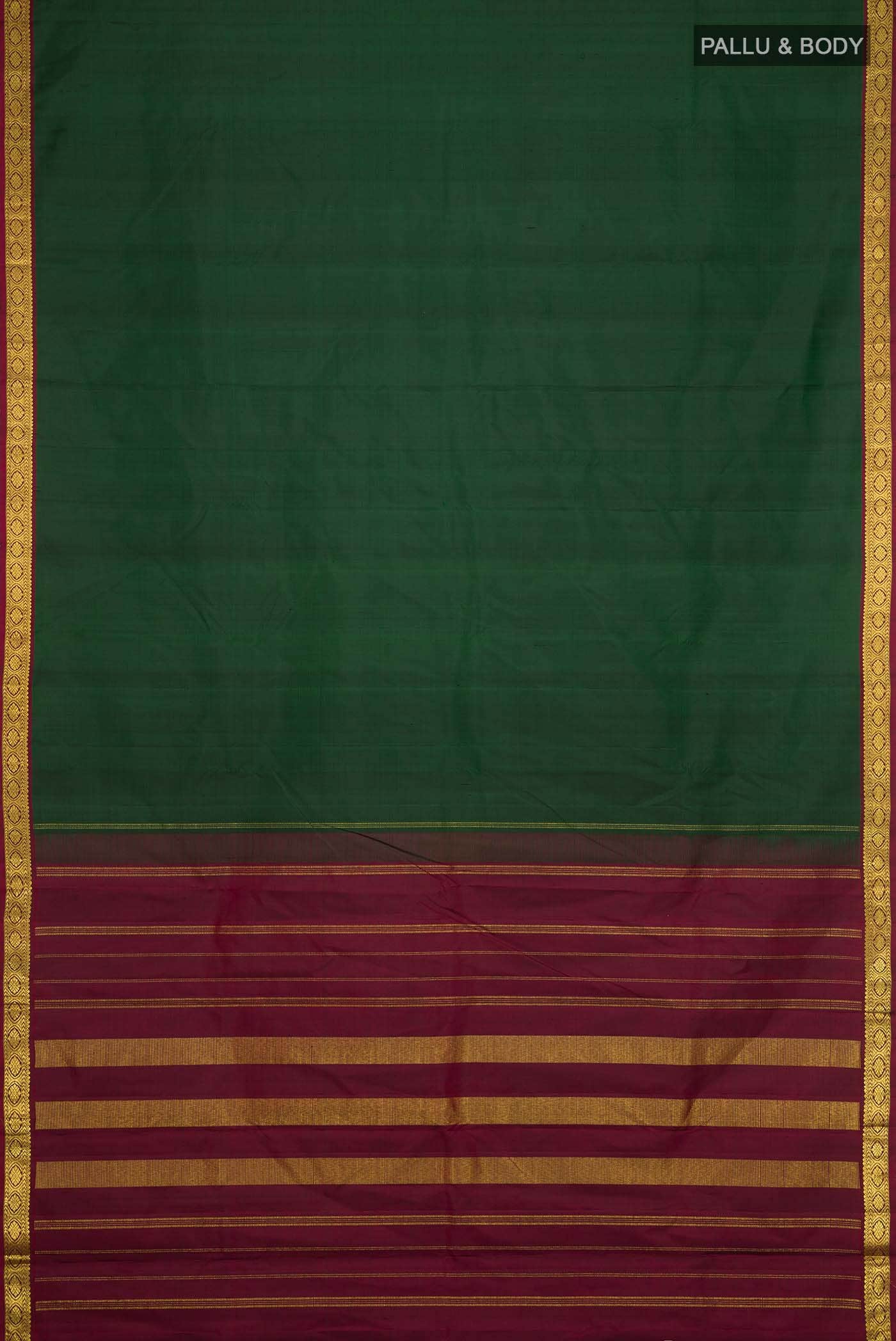 Bottle Green Kanchipuram Silk Saree