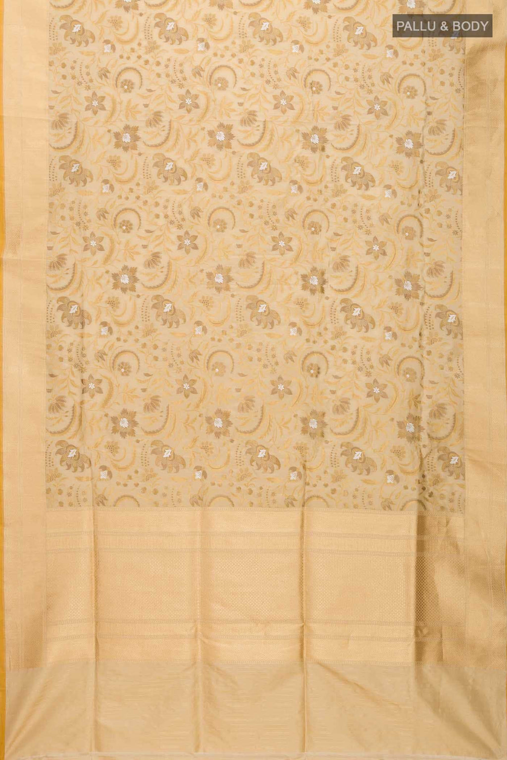 Beige Banarasi Silk Saree