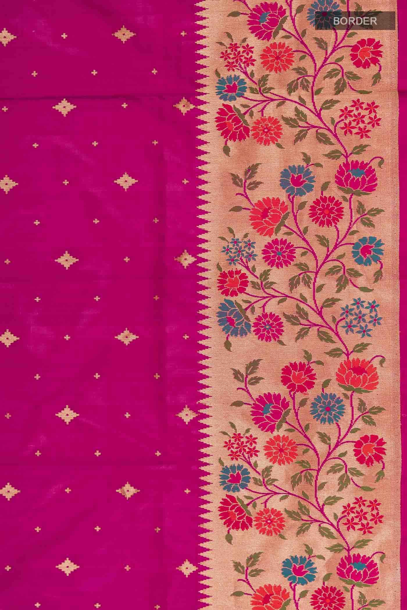 Magenta Banarasi Silk Saree