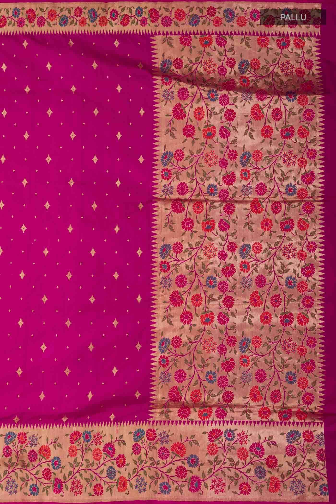 Magenta Banarasi Silk Saree