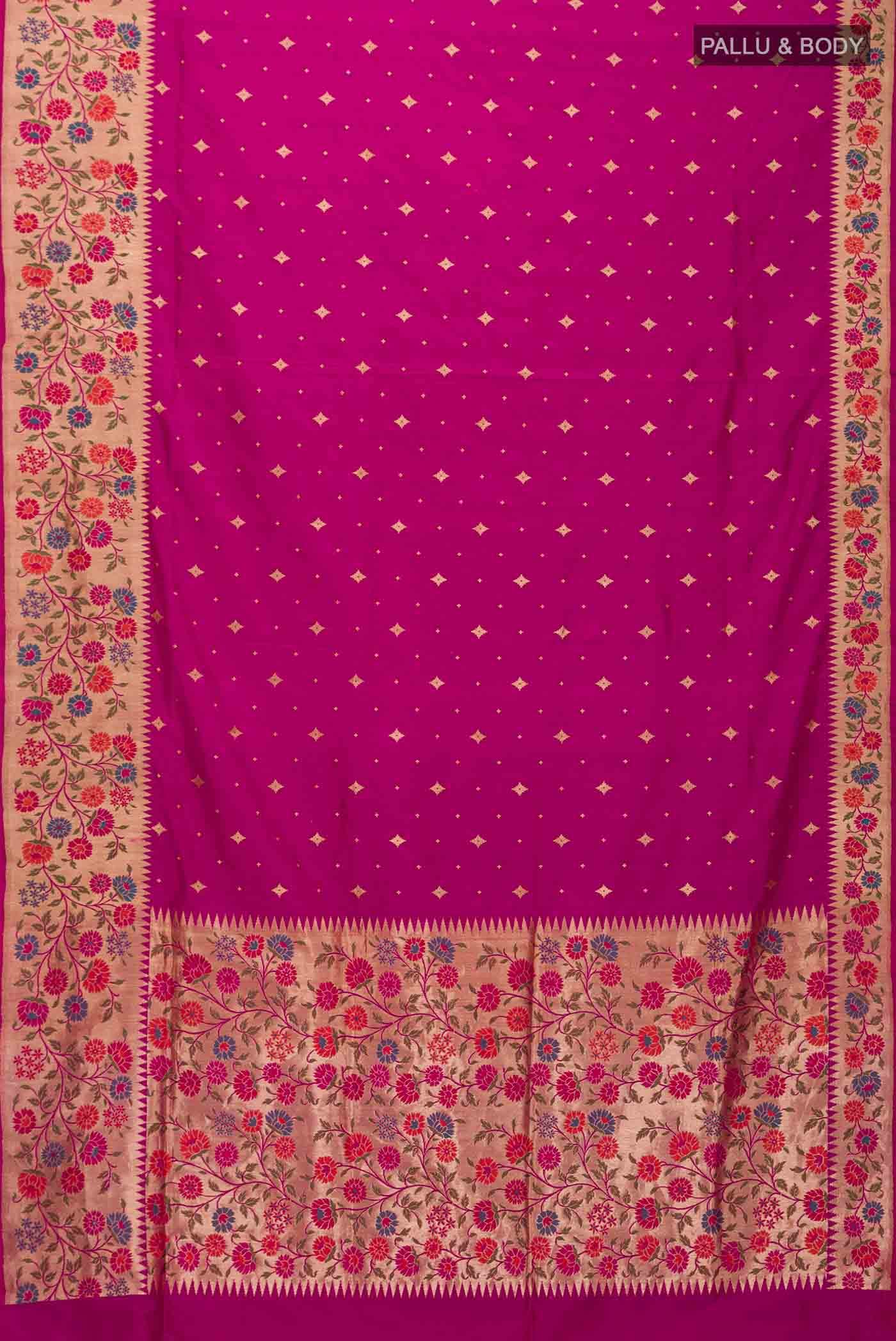 Magenta Banarasi Silk Saree